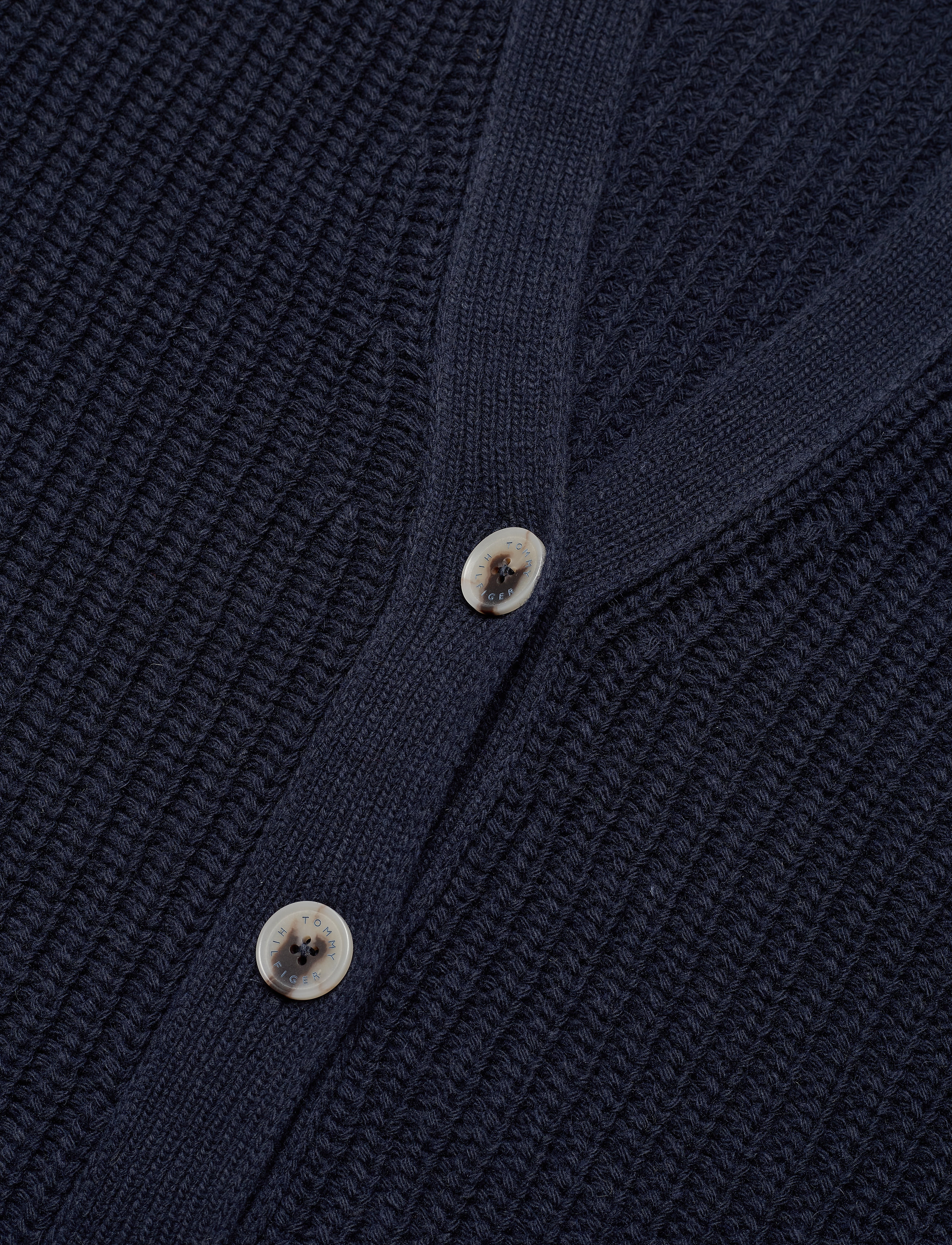 Tommy Hilfiger - RIB V-NK CARDI LS - desert sky - 2