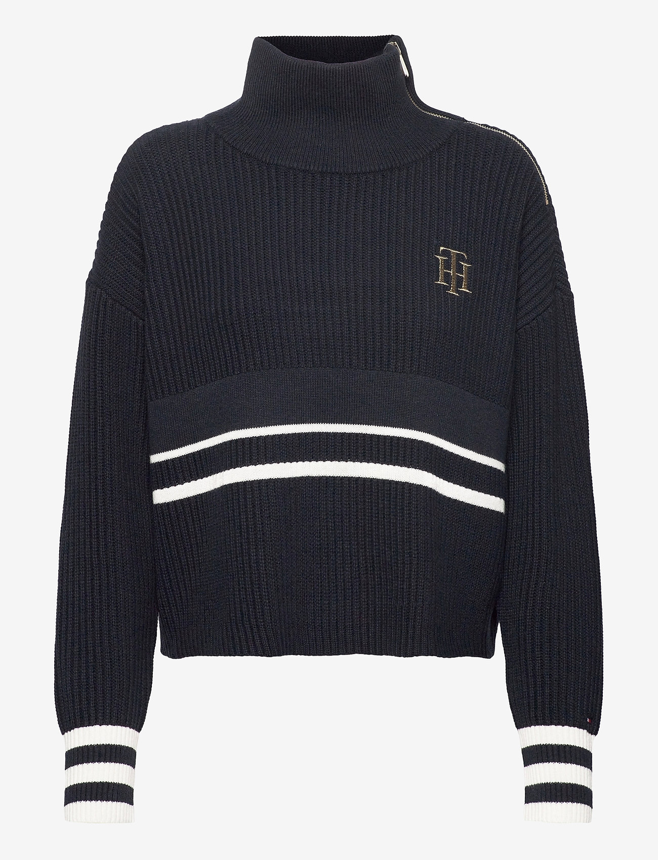 Tommy Hilfiger - VARSITY HIGH-NK SWEATER LS - desert sky - 0