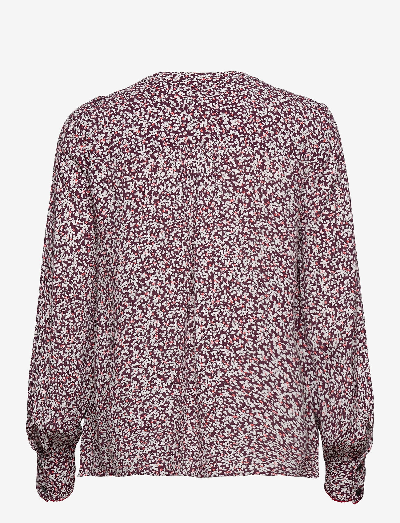 Tommy Hilfiger - ALLYN POP OVER LS BLOUSE - textural floral prt / deep burgundy - 1
