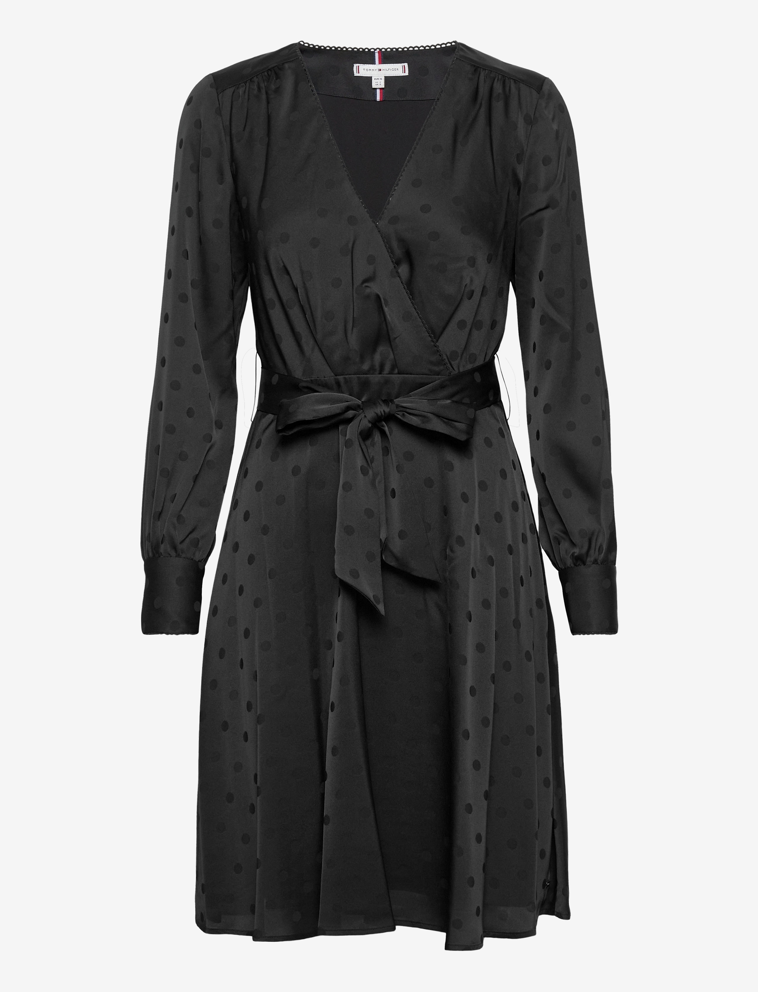Tommy Hilfiger - POLKA DOT FIT&FLARE WRAP DRESS - black - 0