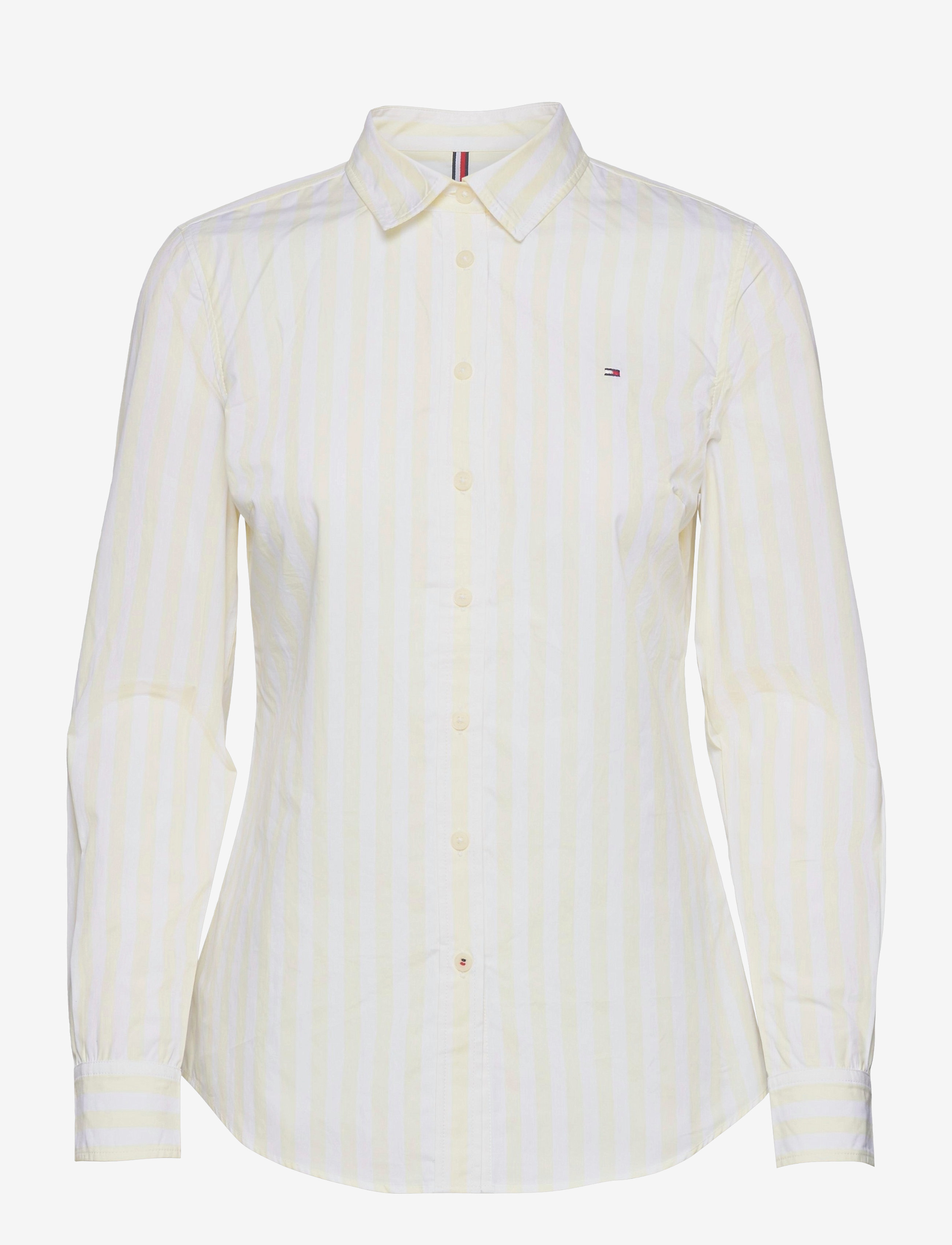 Tommy Hilfiger - ORG COTTON REGULAR SHIRT LS - banker stp/ frosted lemon - 0