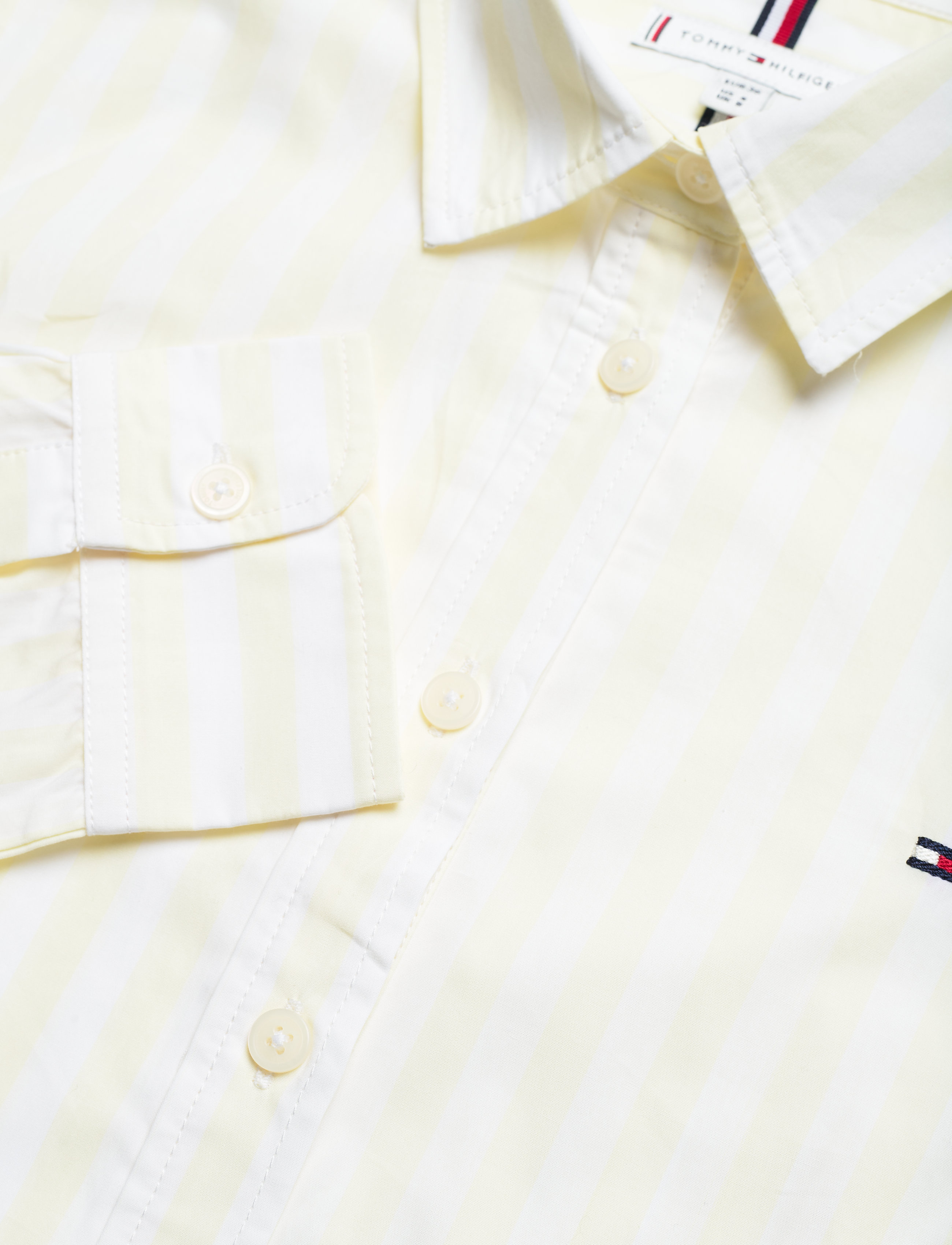 Tommy Hilfiger - ORG COTTON REGULAR SHIRT LS - banker stp/ frosted lemon - 2