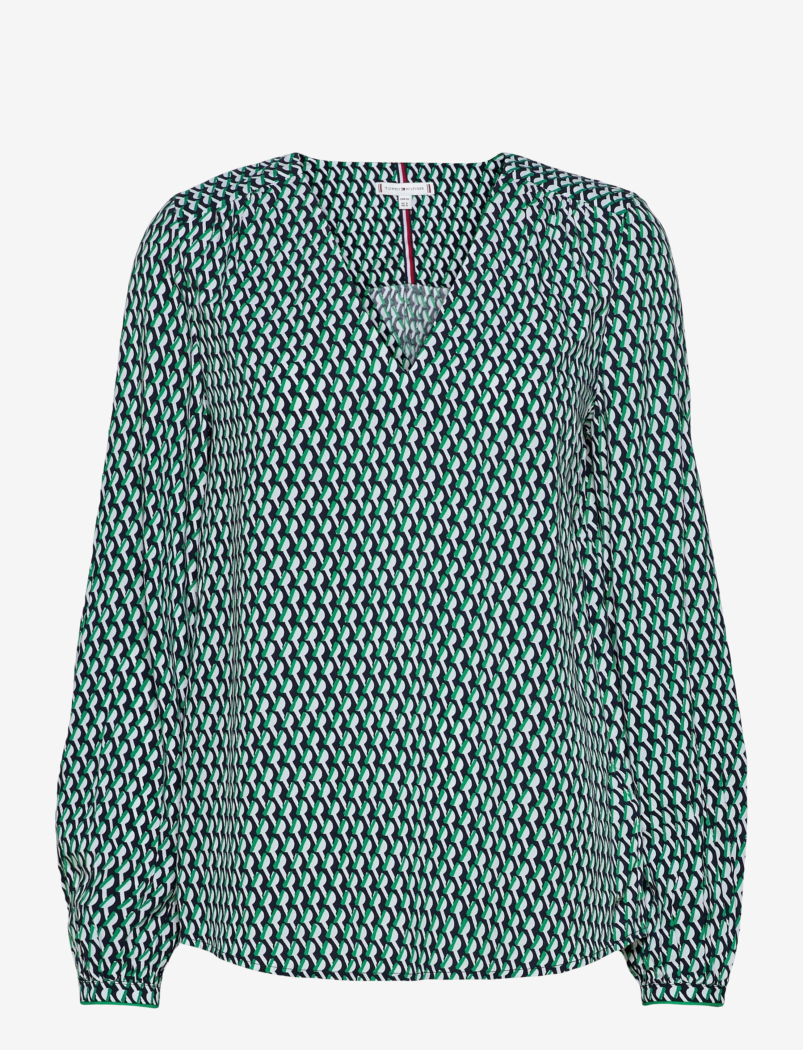 Tommy Hilfiger - VISCOSE POPLIN BLOUSE LS - court side geo / primary green - 0