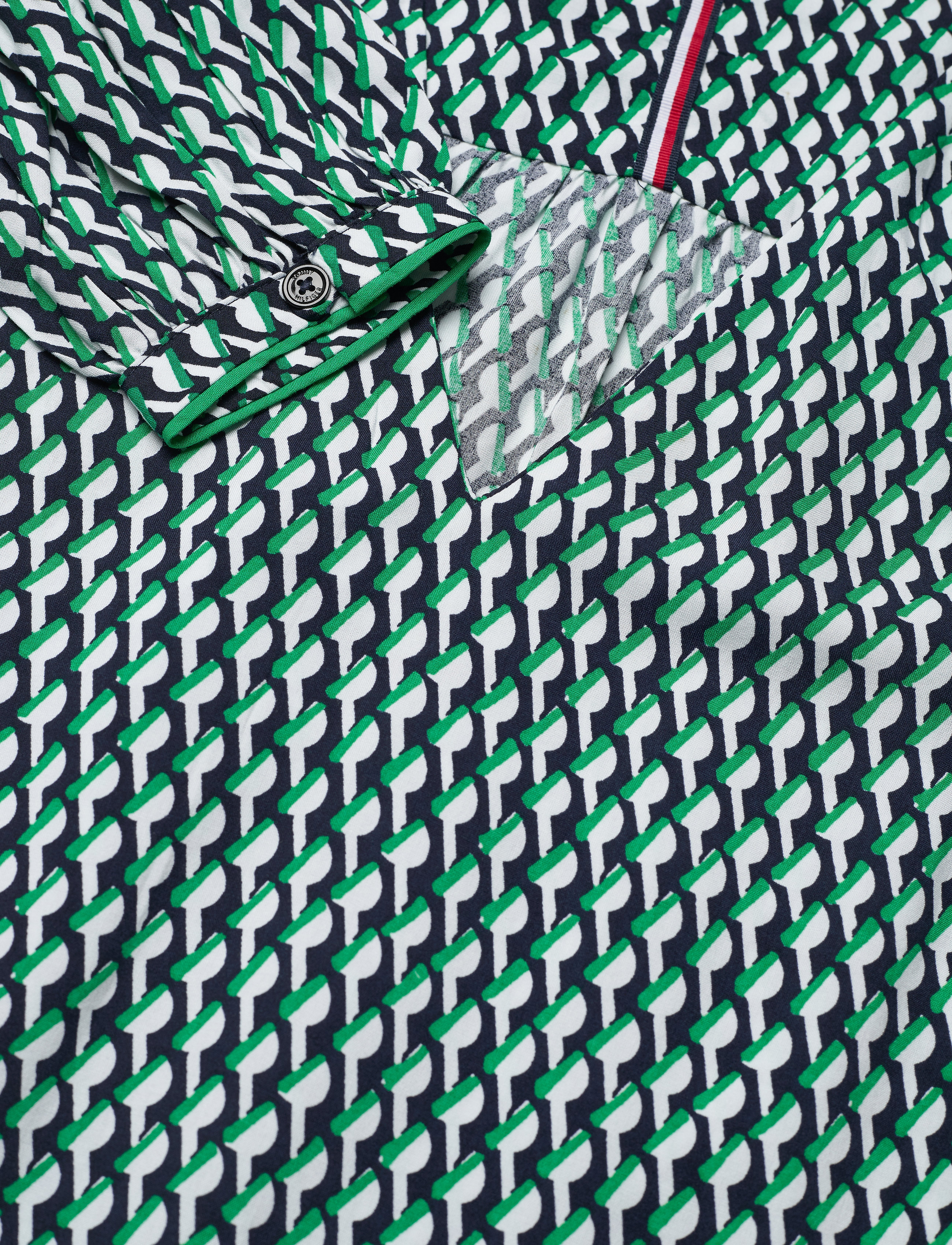 Tommy Hilfiger - VISCOSE POPLIN BLOUSE LS - court side geo / primary green - 2