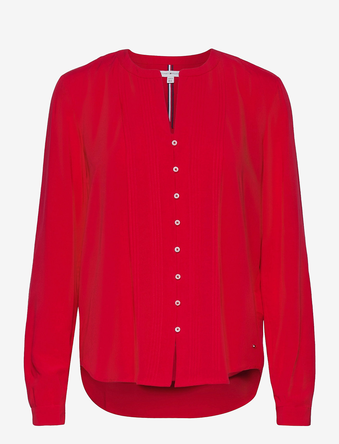 VISCOSE POPLIN REGULAR BLOUSE LS - PRIMARY RED