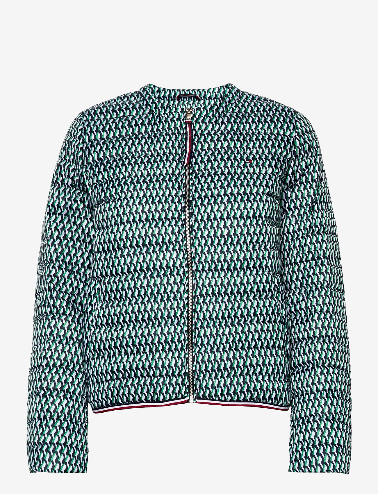 Tommy Hilfiger - LW DOWN PRINTED COLLARLESS JKT - court side geo / primary green - 0