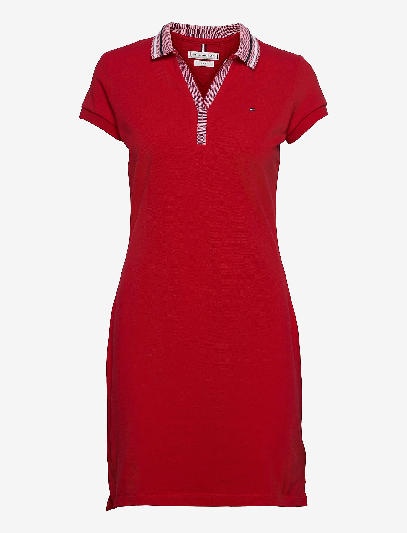 Tommy Hilfiger - TIPPING SLIM POLO SHORT DRESS SS - primary red - 0