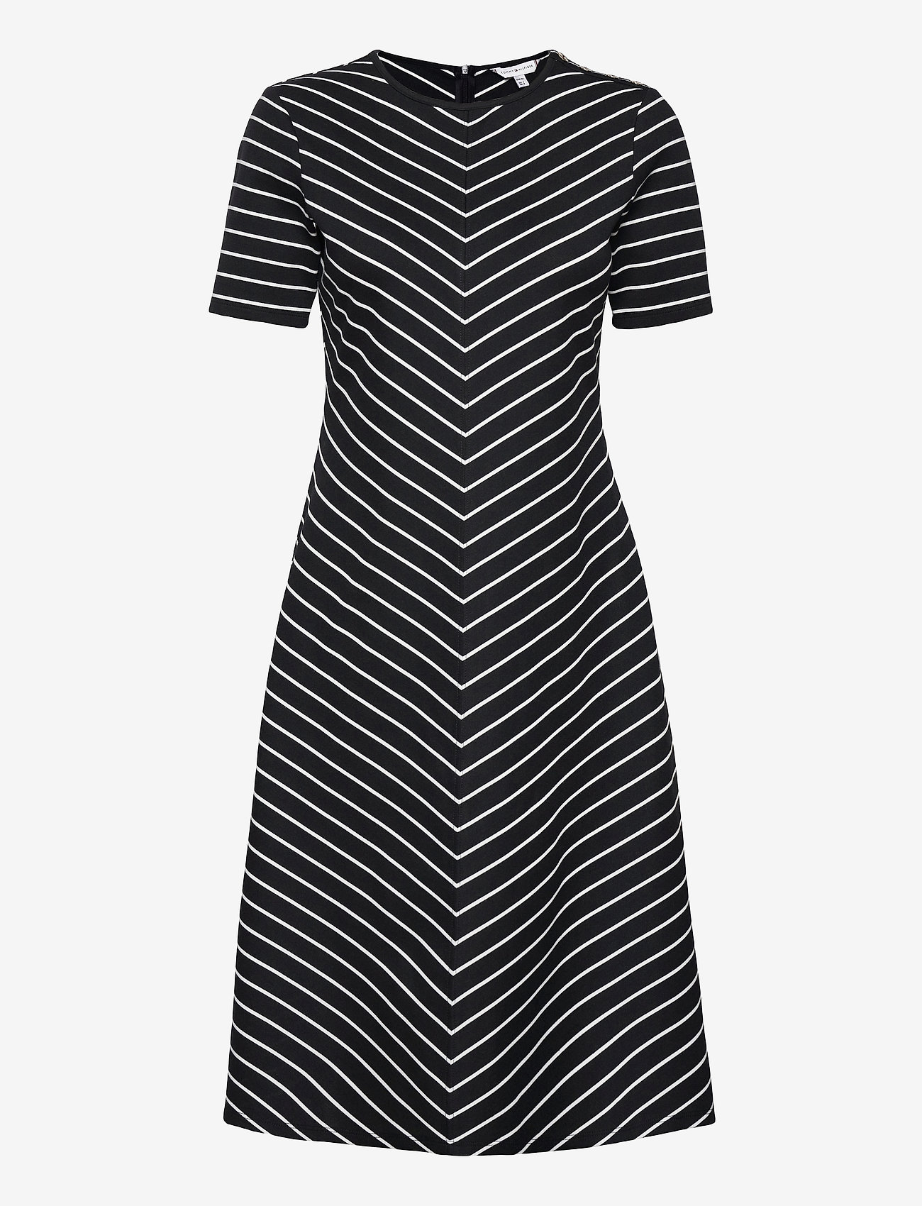Tommy Hilfiger - PINSTRIPE F&F KNEE DRESS SS - pinstripe / desert sky - 0