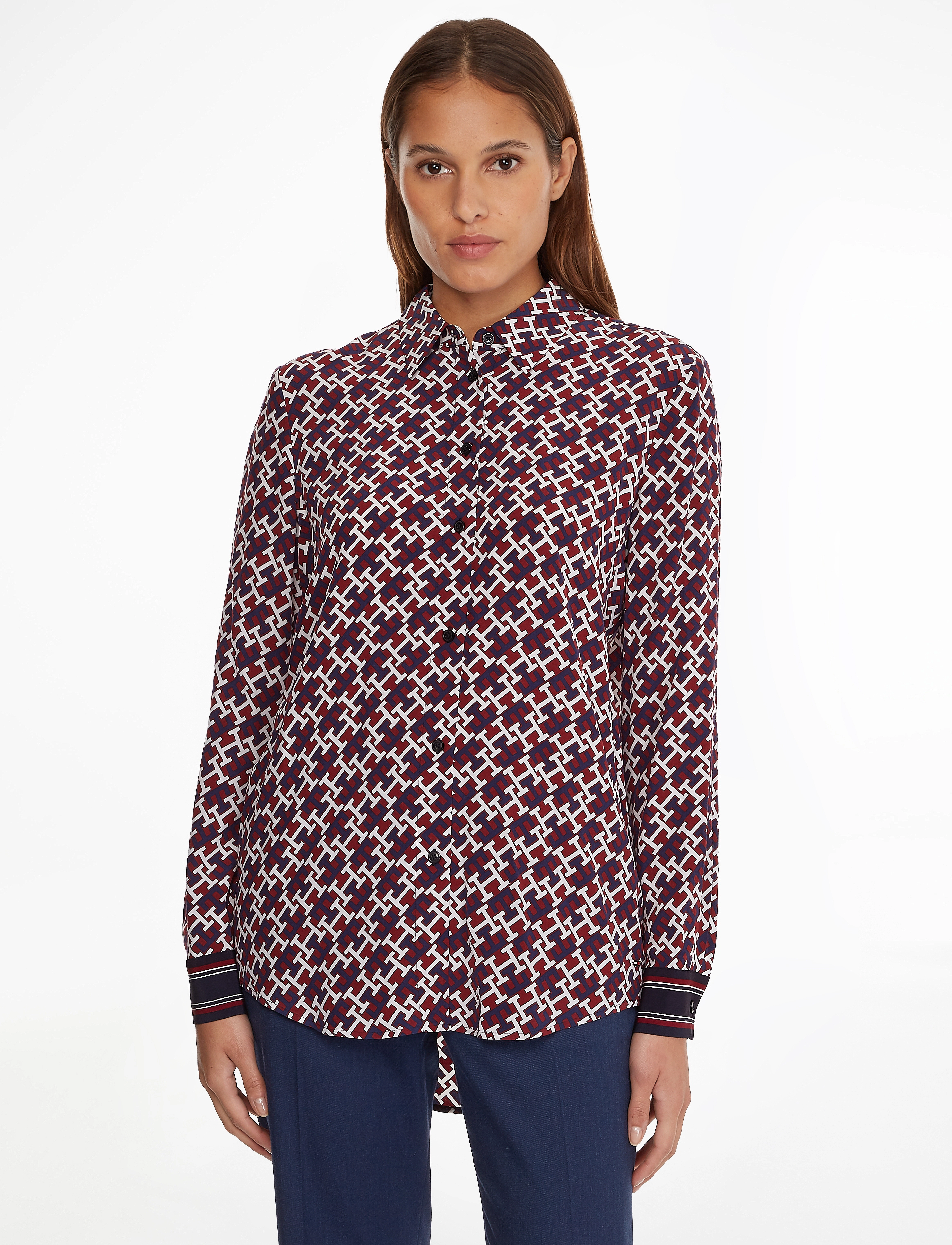Tommy Hilfiger - VISCOSE FLEUR BLOUSE LS - amd rouge / monogram rwb - 2