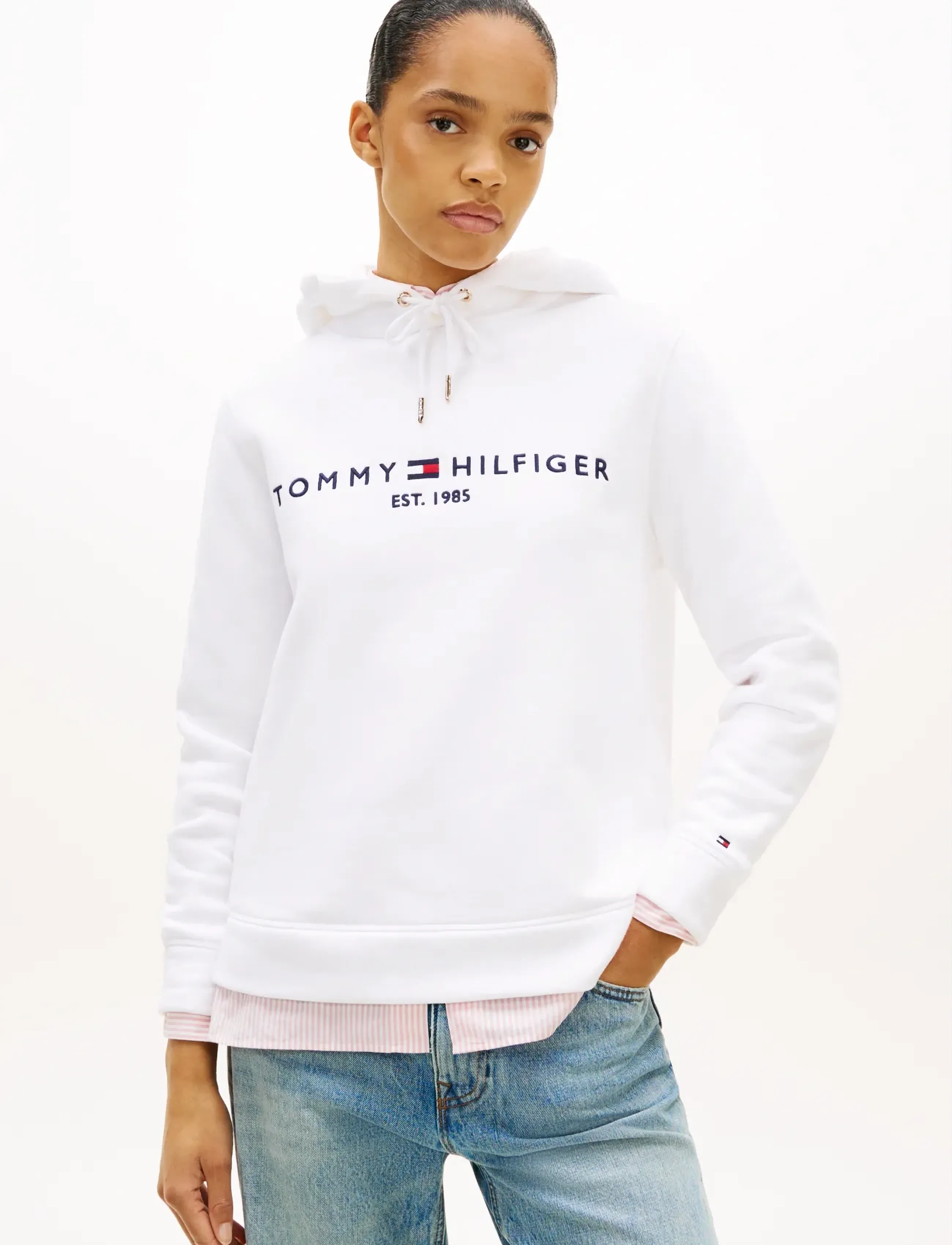 Tommy Hilfiger HERITAGE HILFIGER HOODIE LS - Sweatshirts - WHITE / white