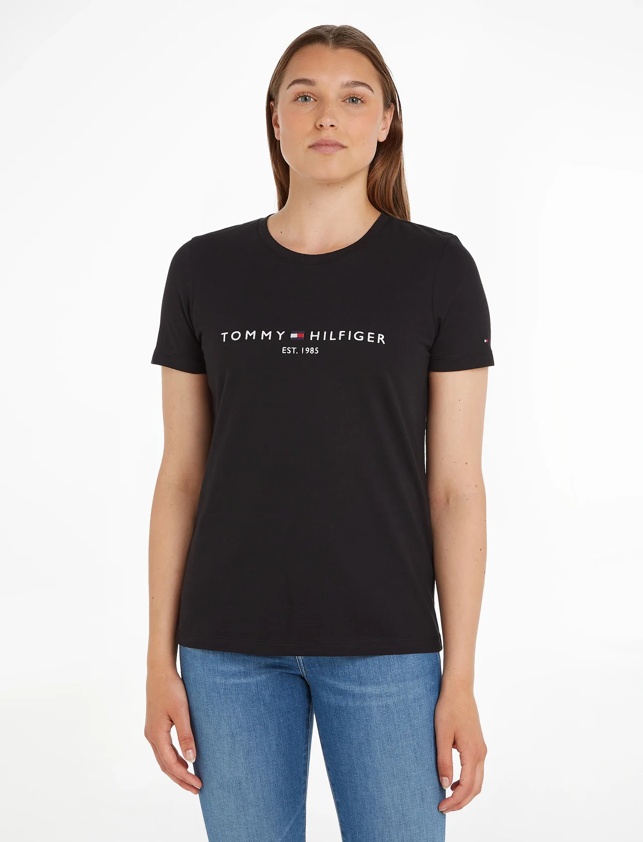 Tommy Hilfiger - HERITAGE HILFIGER C-NK REG TEE - t-shirt & tops - black - 0