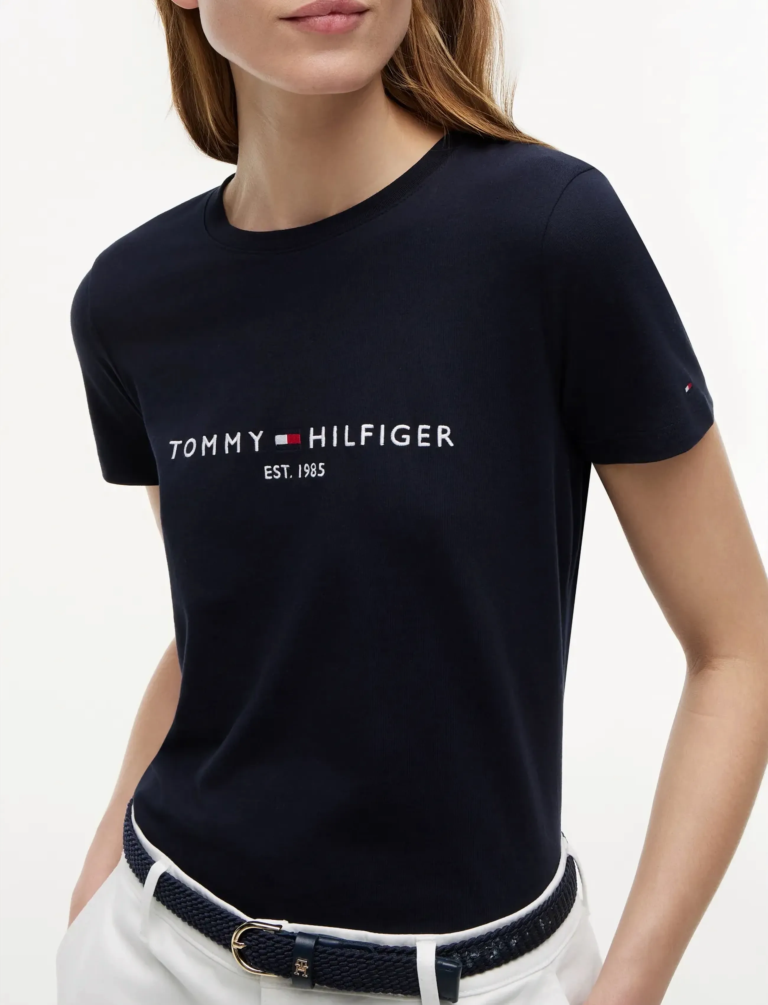 Tommy Hilfiger - HERITAGE HILFIGER C-NK REG TEE - t-shirts - navy blue - 3