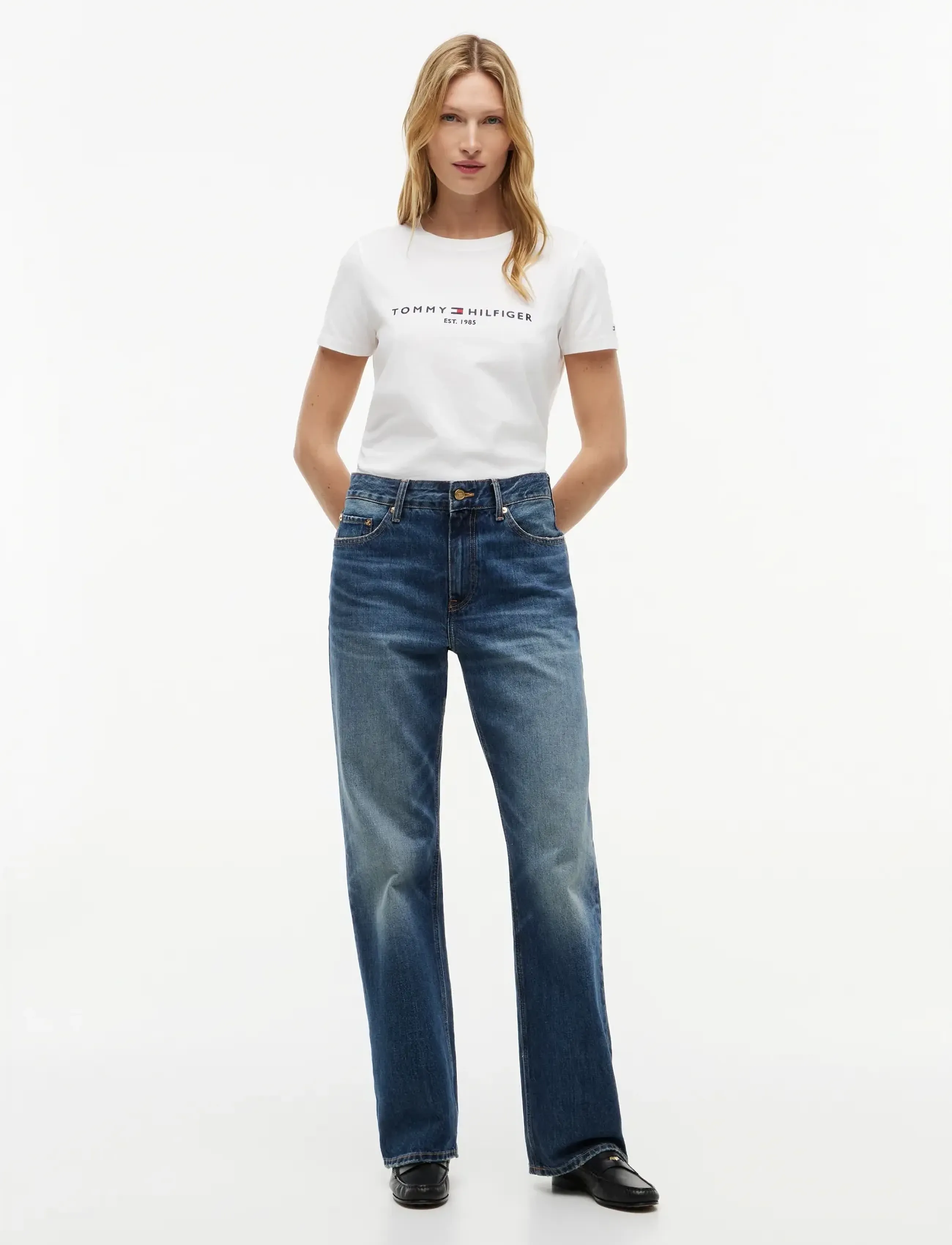Tommy Hilfiger - HERITAGE HILFIGER C-NK REG TEE - t-shirts - white - 4