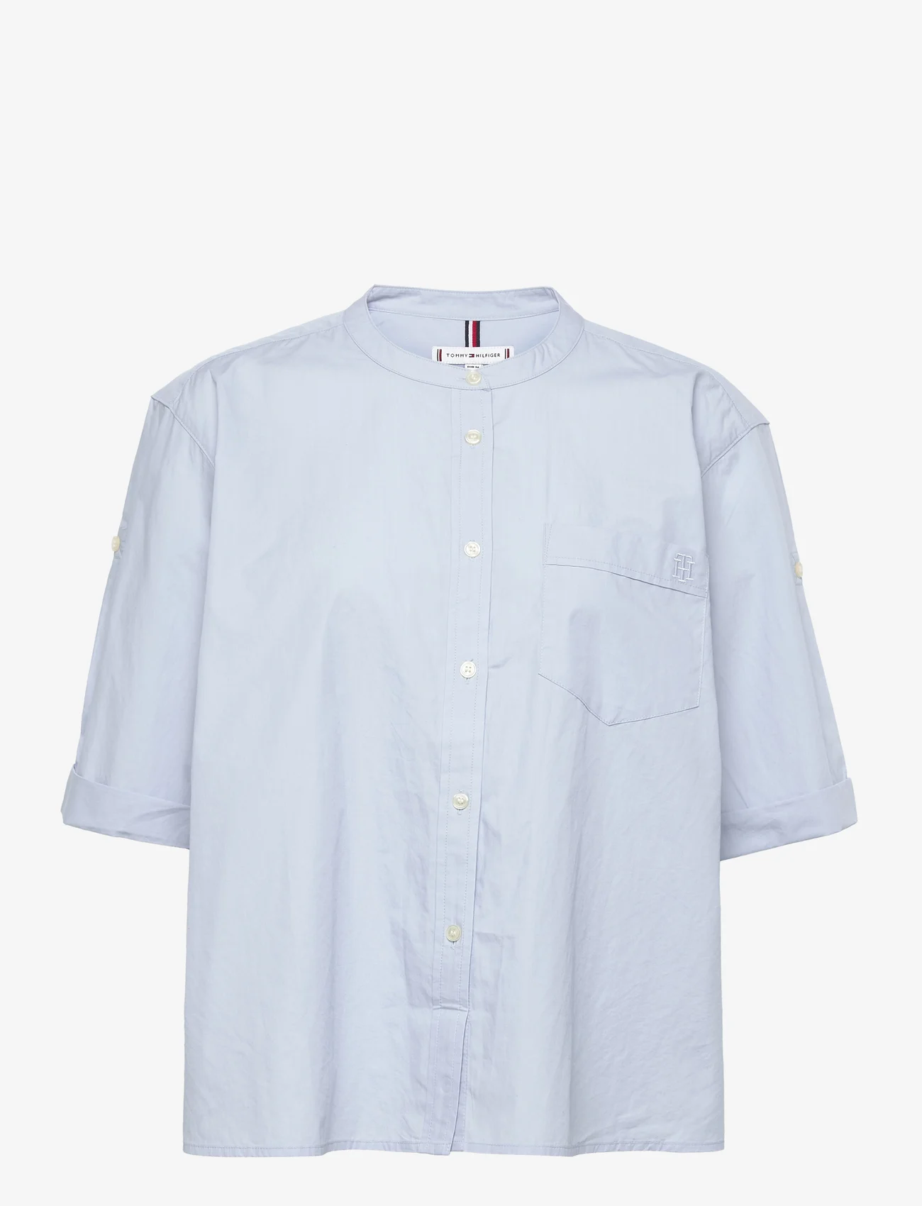 Tommy Hilfiger - ORG COTTON N RELAXED SHIRT SS - lyhythihaiset paidat - breezy blue - 0