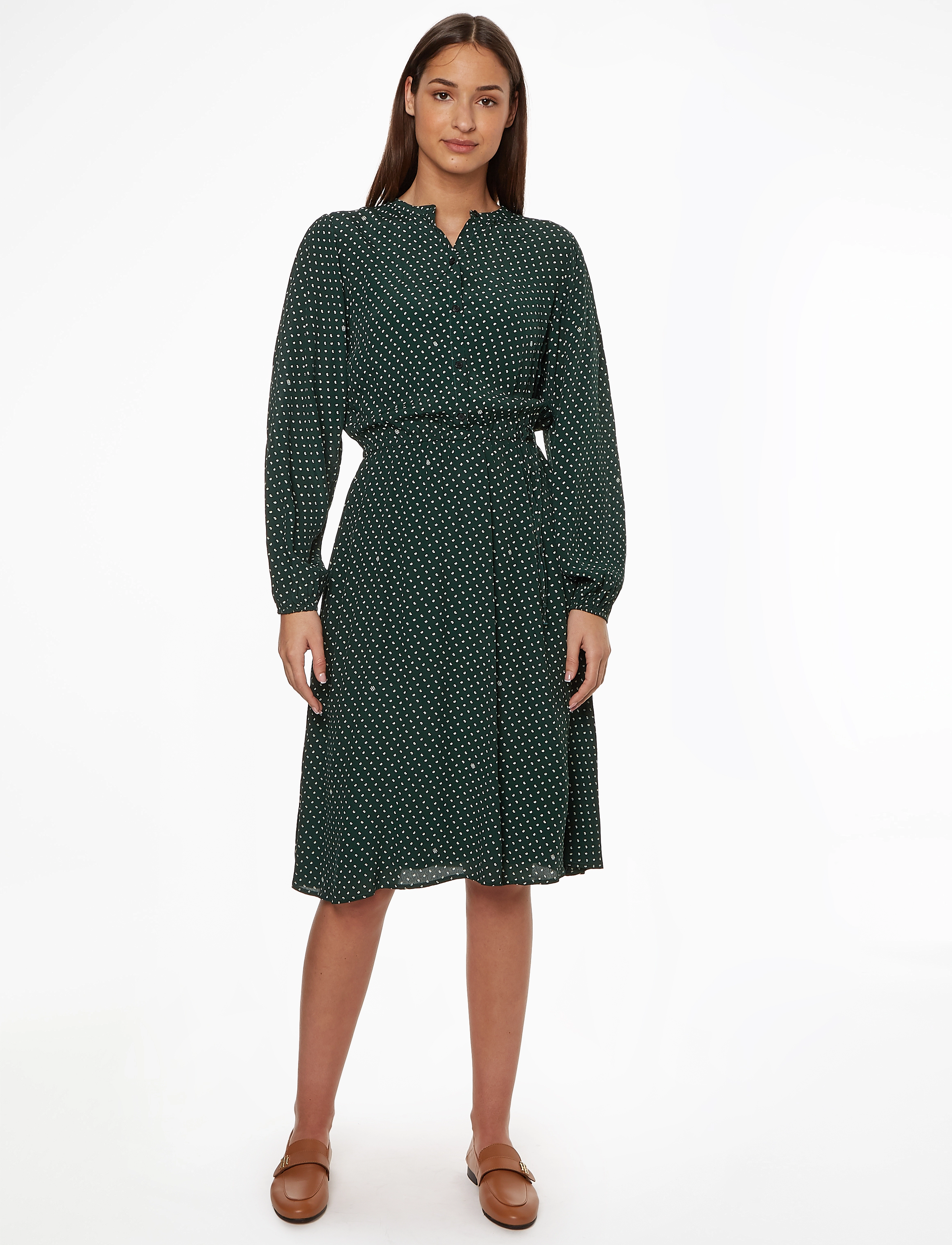 Tommy Hilfiger - VIS CREPE PAISLEY MIDI DRESS LS - small paisley hunter - 3