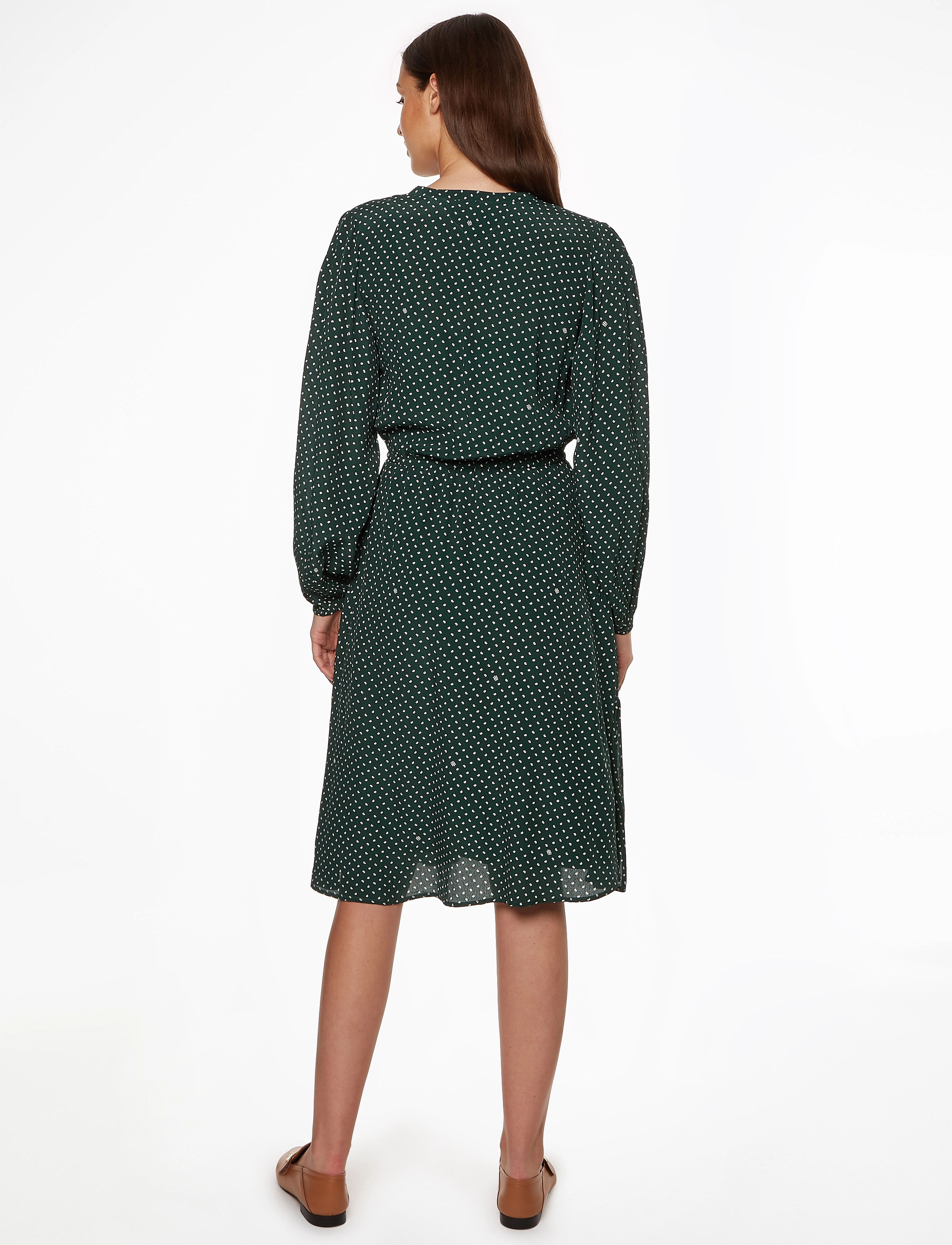 Tommy Hilfiger - VIS CREPE PAISLEY MIDI DRESS LS - small paisley hunter - 4