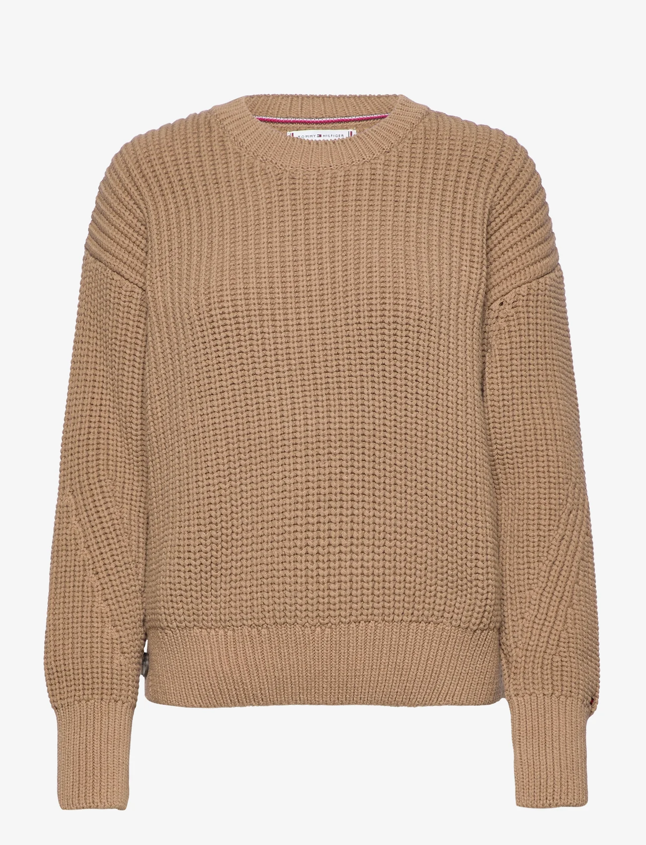 Tommy Hilfiger - ORG COTTON BUTTON C-NK SWEATER - gensere - countryside khaki - 0