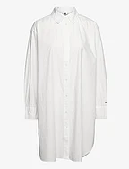 ORG CO SOLID KNEE SHIRT DRESS - TH OPTIC WHITE