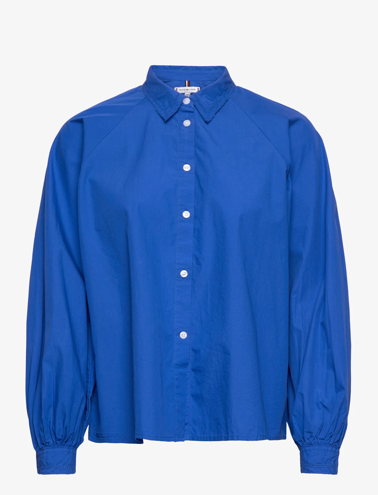 Tommy Hilfiger - ORG CO SOLID RAGLAN SHIRT LS - langärmlige hemden - th electric blue - 0