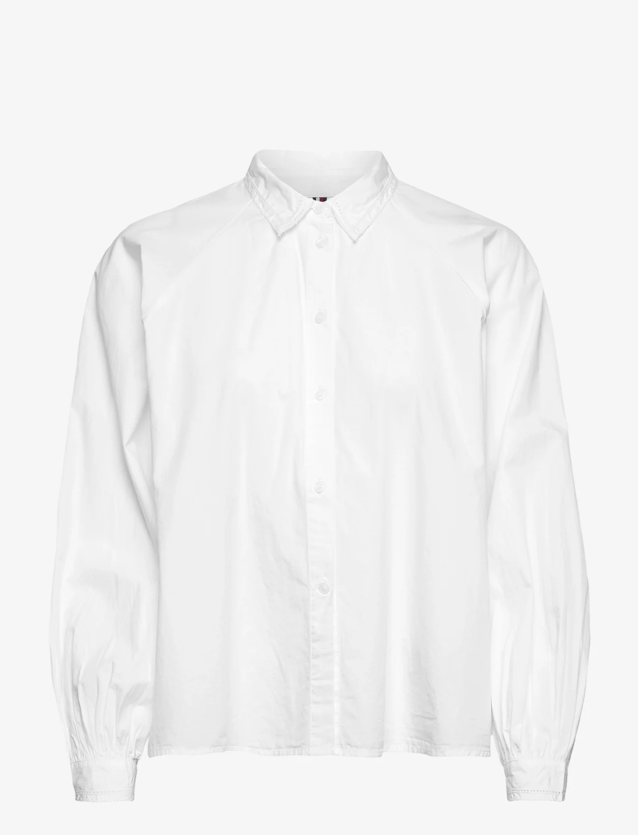 Tommy Hilfiger - ORG CO SOLID RAGLAN SHIRT LS - langärmlige hemden - th optic white - 0