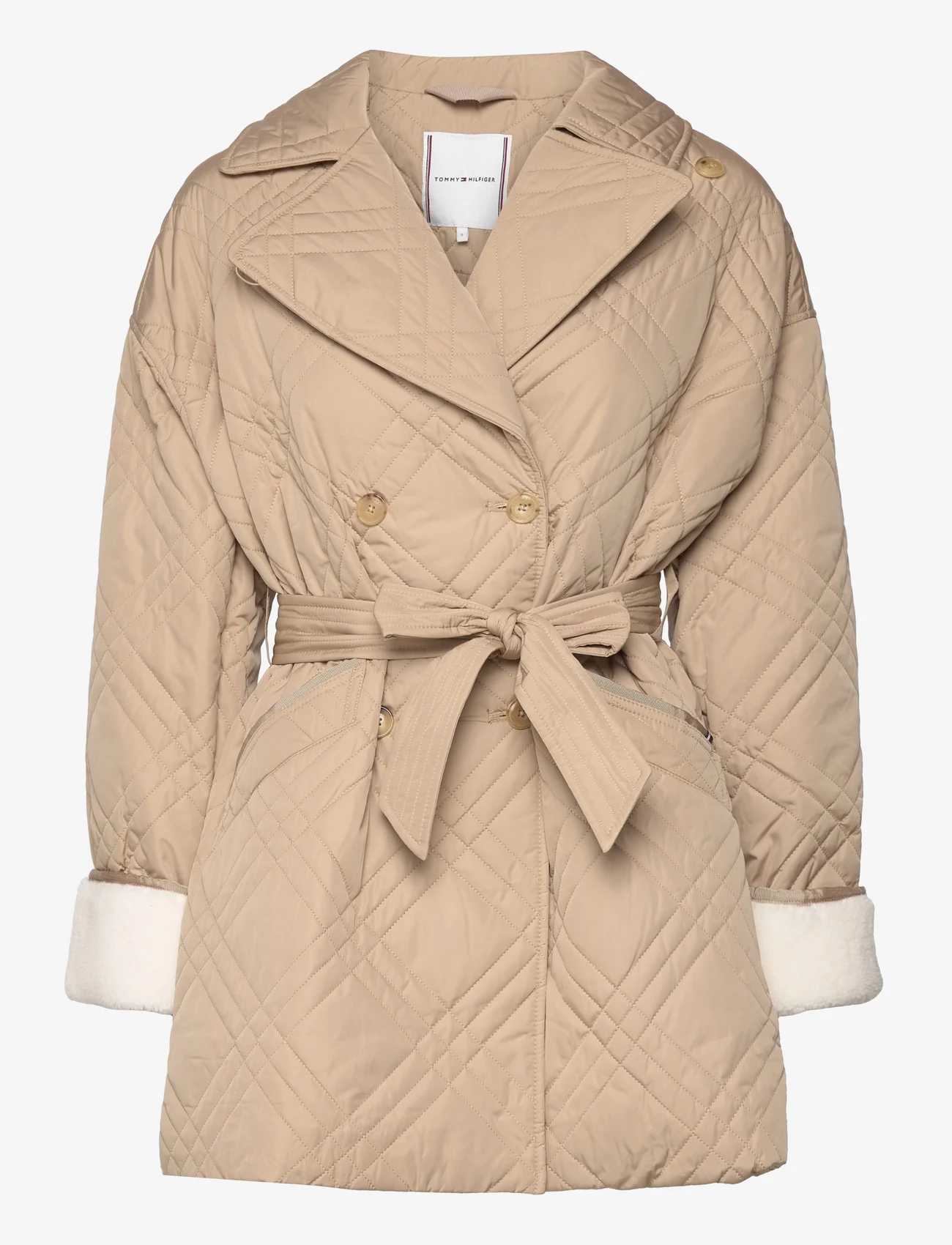 Tommy Hilfiger - QUILTED PEACOAT - beige - 0