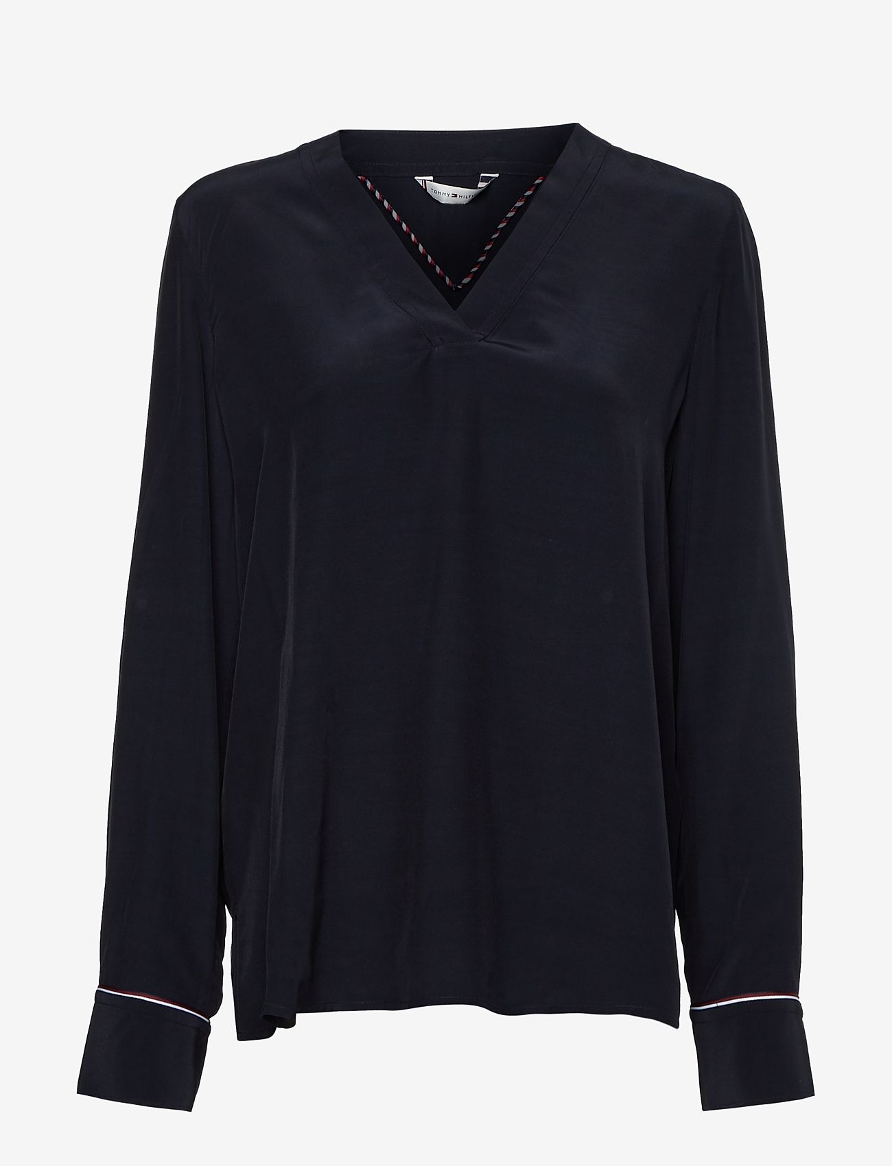 Tommy Hilfiger - IM VISCOSE SOLID V-NK BLOUSE LS - desert sky - 0