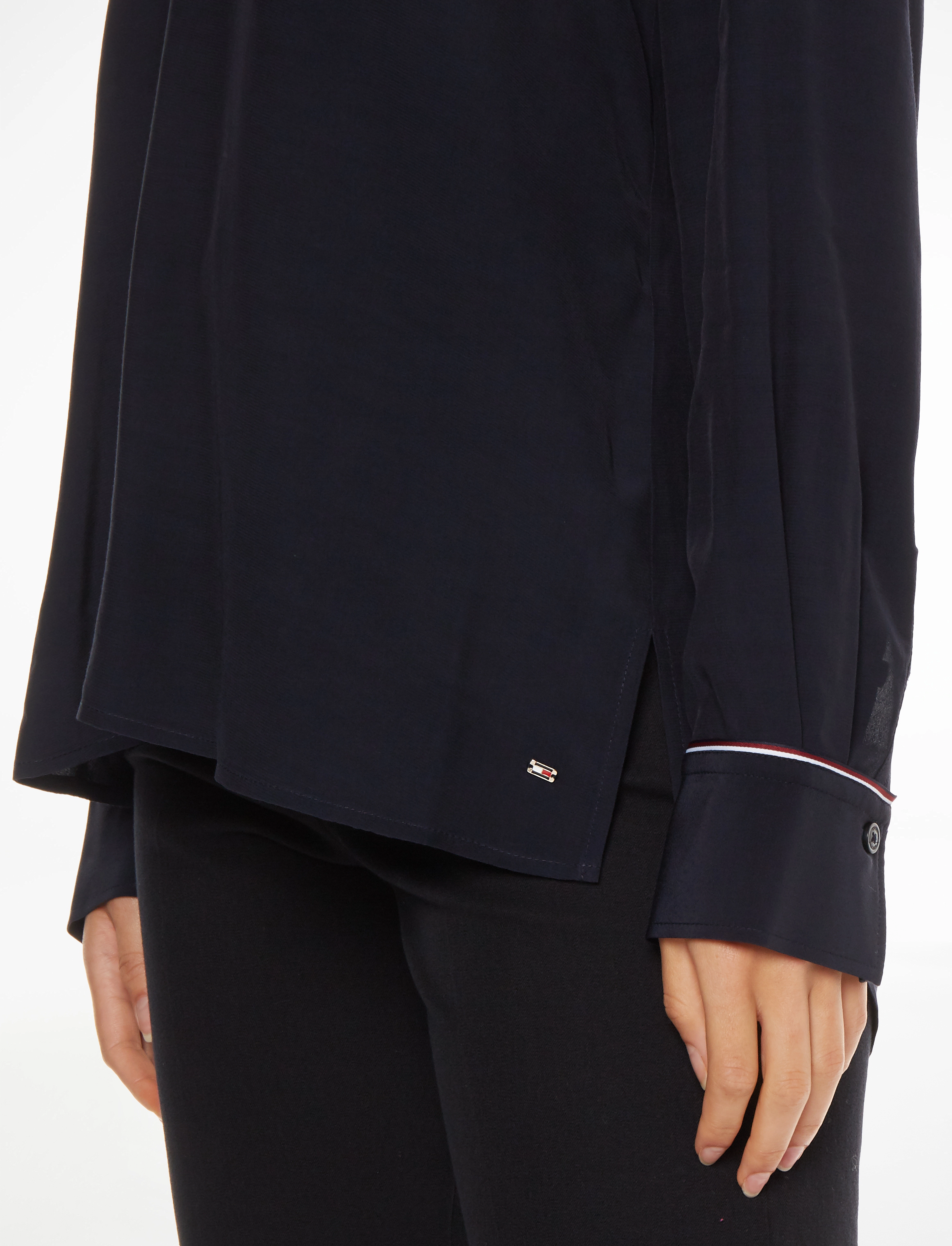 Tommy Hilfiger - IM VISCOSE SOLID V-NK BLOUSE LS - desert sky - 4
