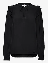 Tommy Hilfiger - MOSS CREPE SOLID BLOUSE LS - long-sleeved blouses - black - 0