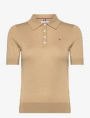 Tommy Hilfiger - CO LYOCELL BUTTON POLO SS SWT - poloshirts - classic khaki - 0