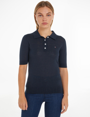 Tommy Hilfiger - CO LYOCELL BUTTON POLO SS SWT - t-shirt & tops - desert sky - 2