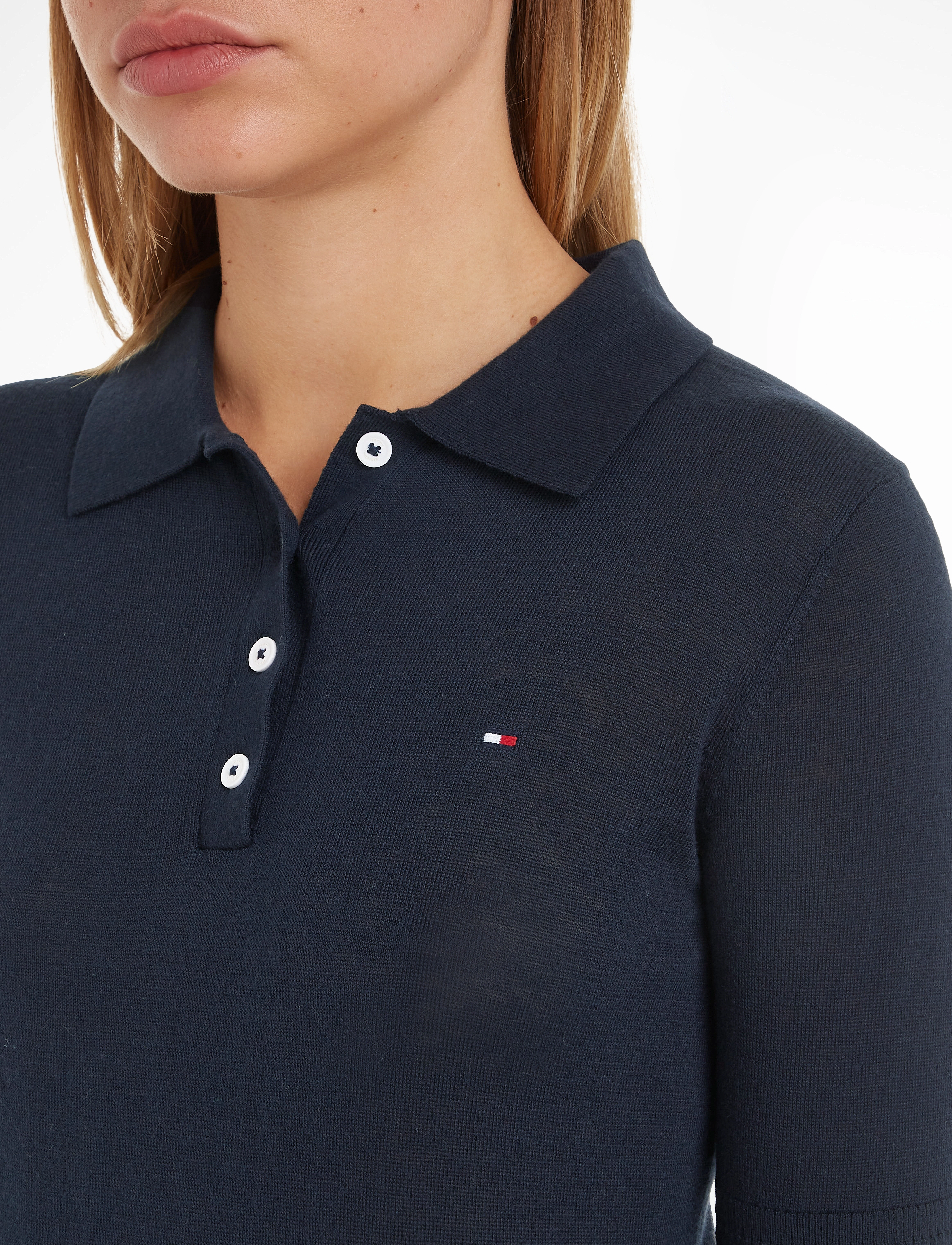 Tommy Hilfiger - CO LYOCELL BUTTON POLO SS SWT - desert sky - 4