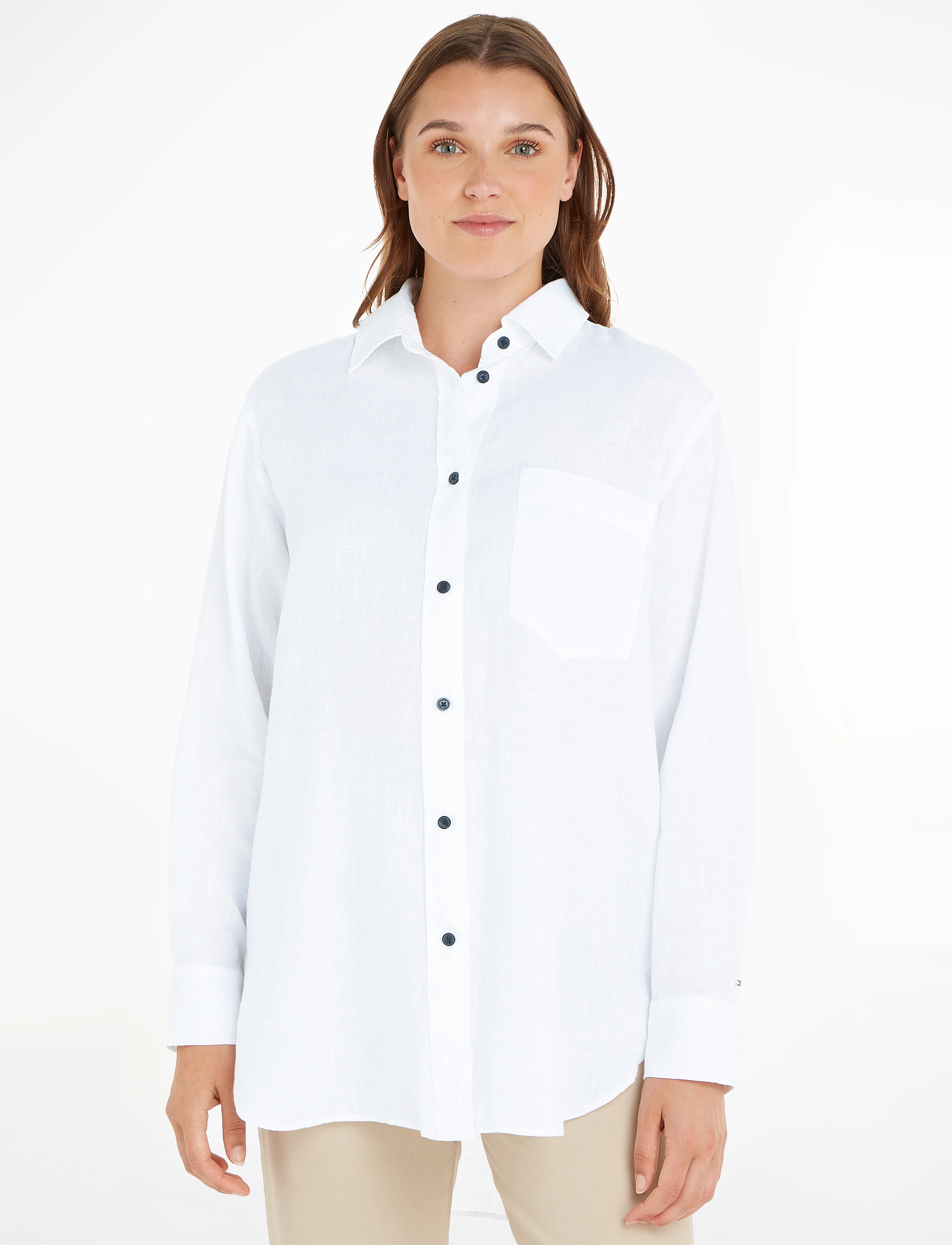Tommy Hilfiger - LINEN OVERSIZED SHIRT LS - ecru - 3
