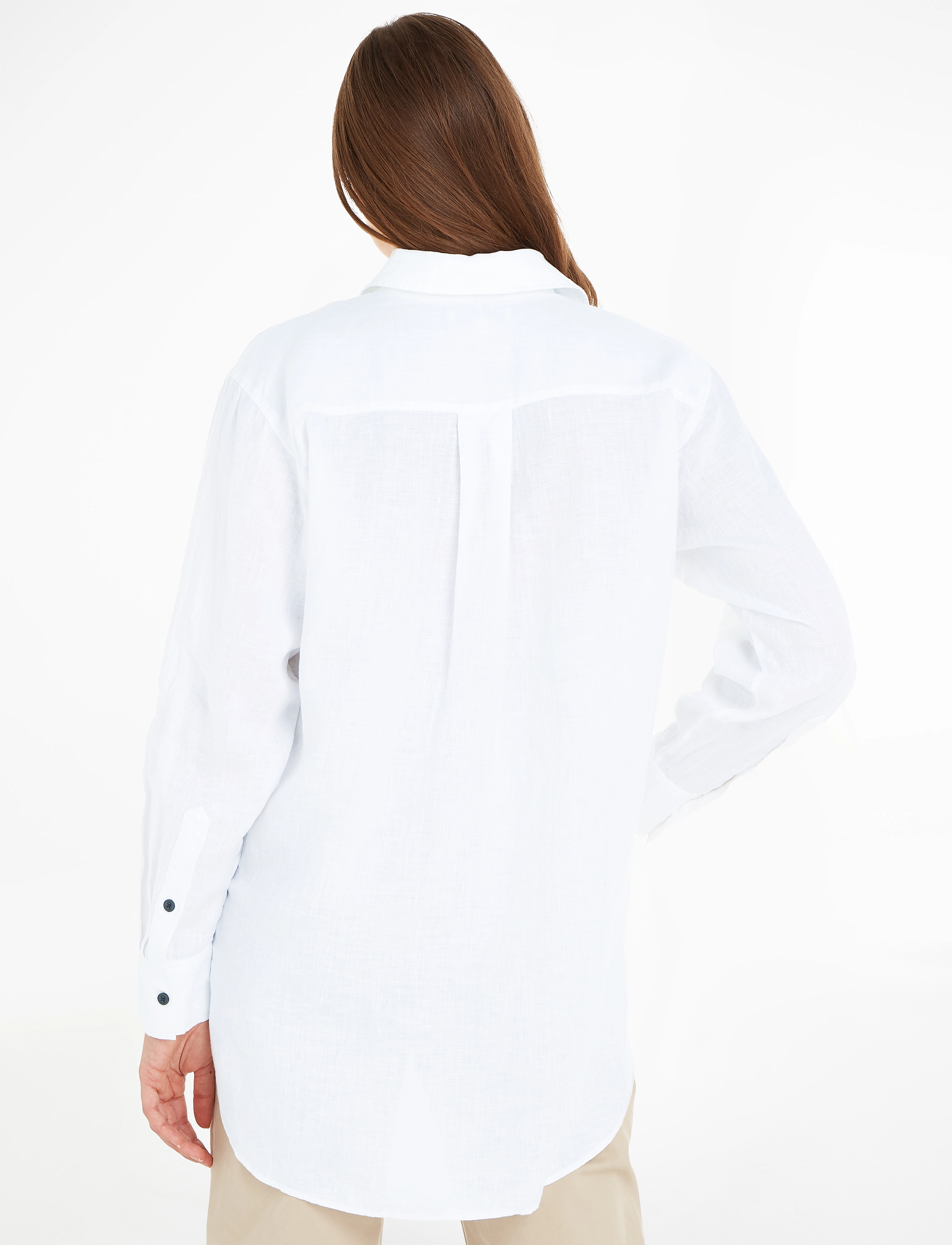 Tommy Hilfiger - LINEN OVERSIZED SHIRT LS - ecru - 4