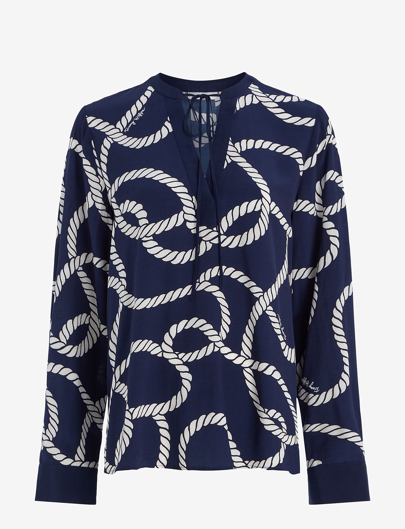 Tommy Hilfiger - VIS ROPE PRINT BLOUSE LS - coastal rope carbon navy - 0
