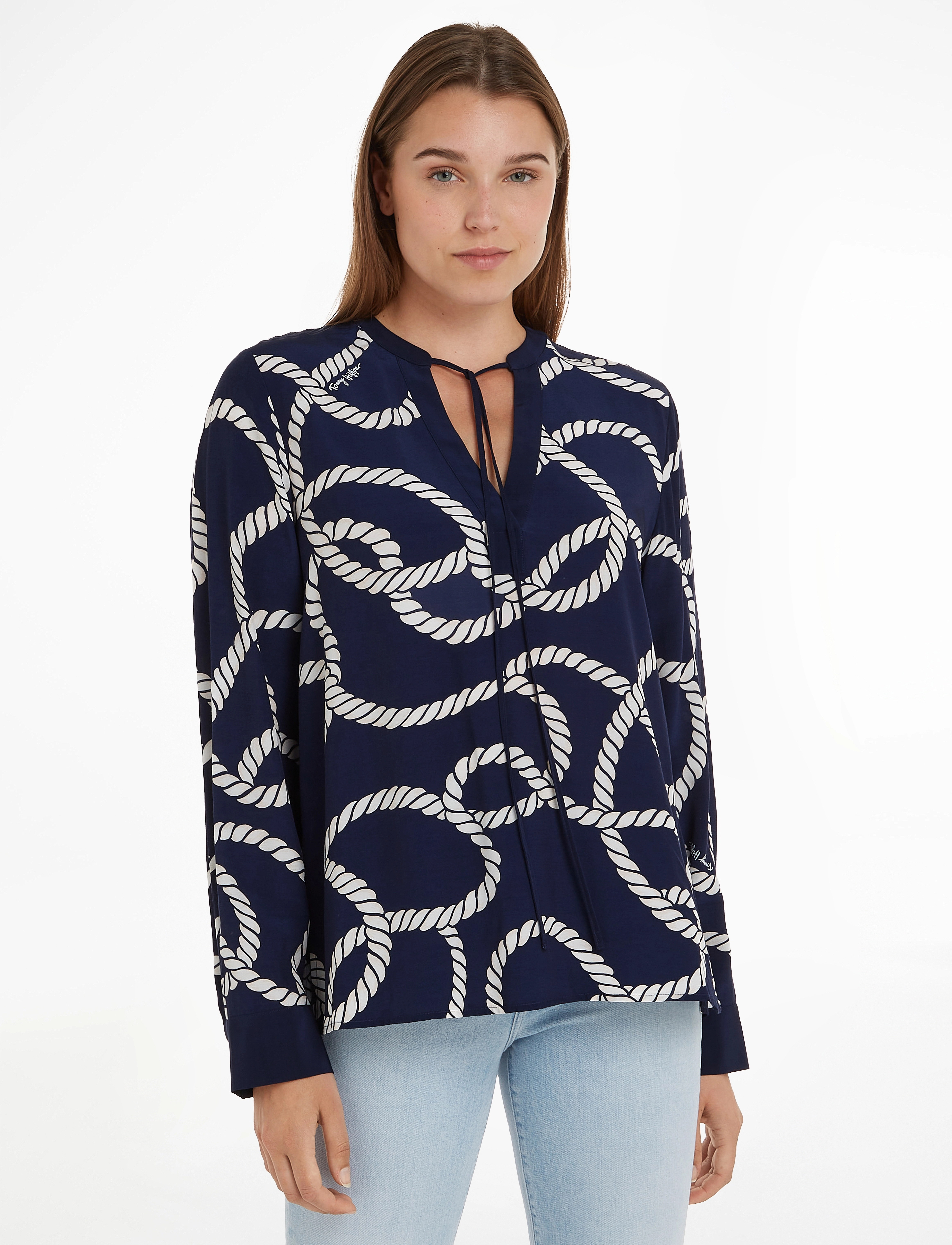 Tommy Hilfiger - VIS ROPE PRINT BLOUSE LS - coastal rope carbon navy - 2