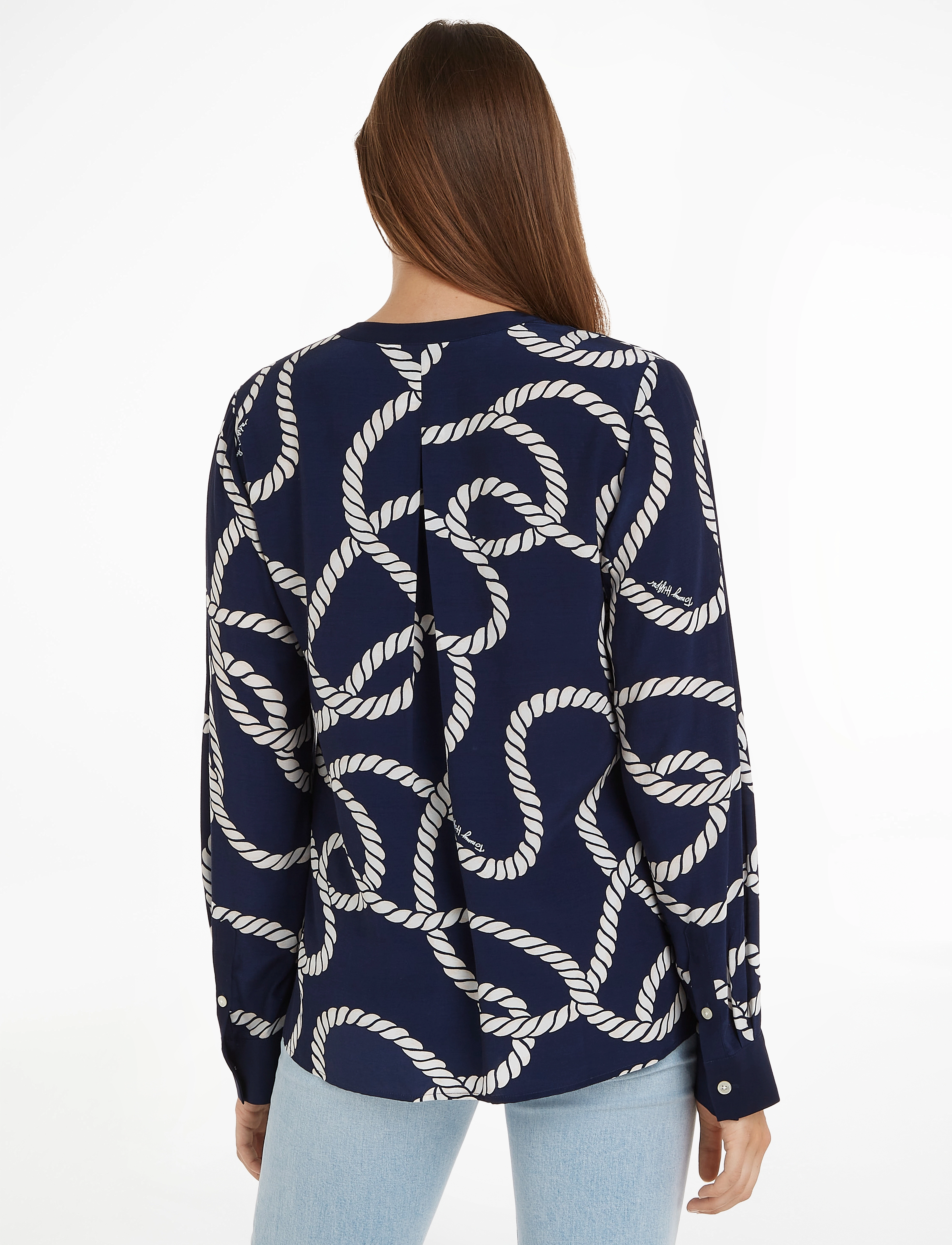 Tommy Hilfiger - VIS ROPE PRINT BLOUSE LS - coastal rope carbon navy - 3