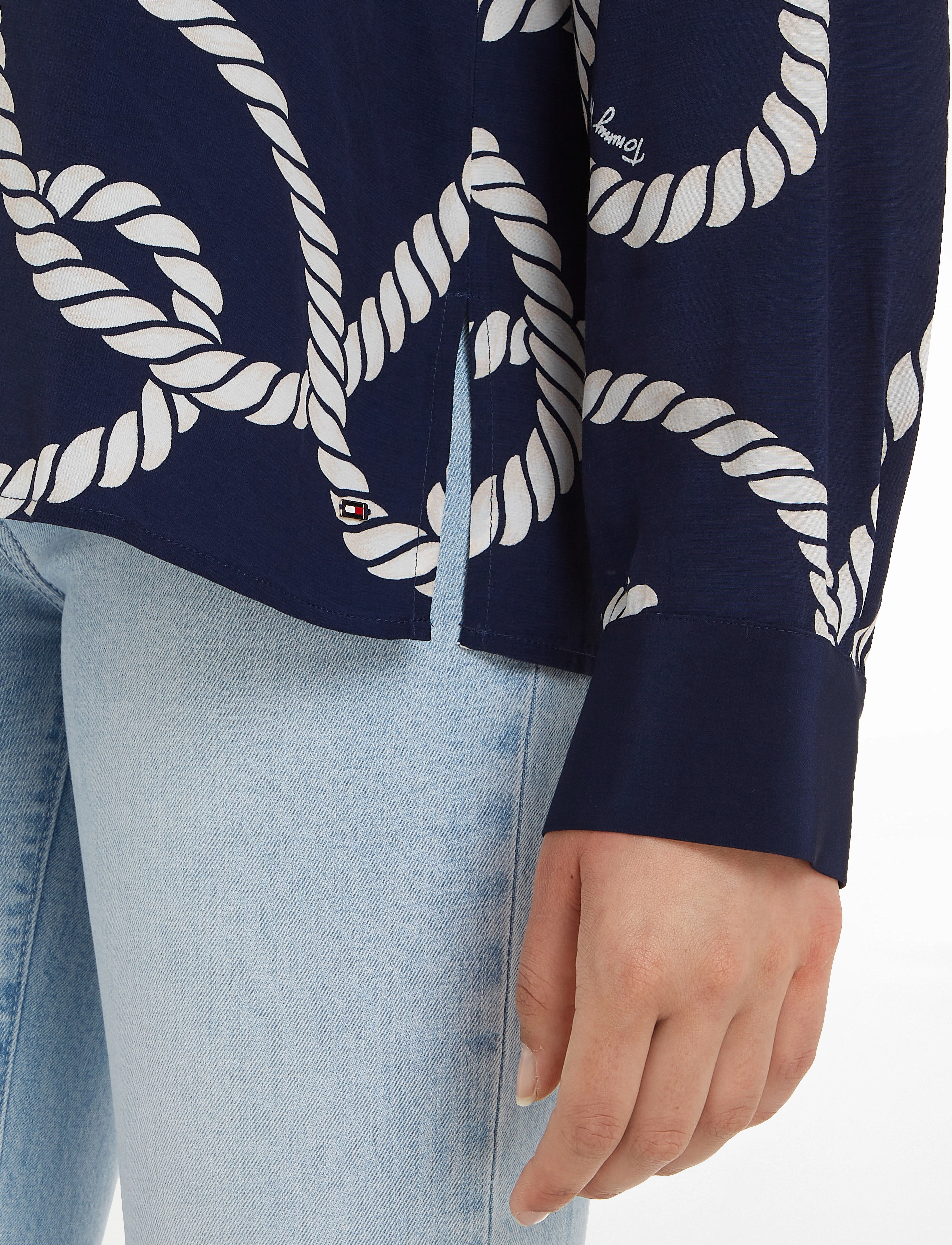 Tommy Hilfiger - VIS ROPE PRINT BLOUSE LS - coastal rope carbon navy - 4