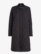 QUILTED BOMBER COAT - BLACK