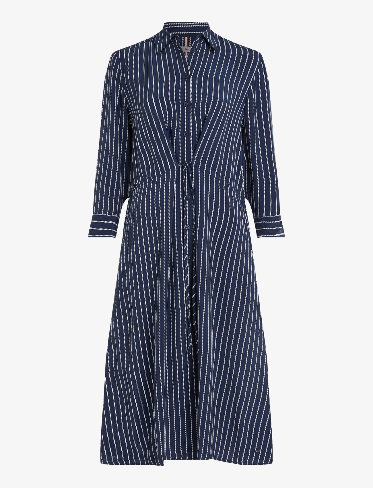 Tommy Hilfiger - CUPRO ROPE ST MIDI SHIRT DRESS - rope stp/ carbon navy/ white - 0