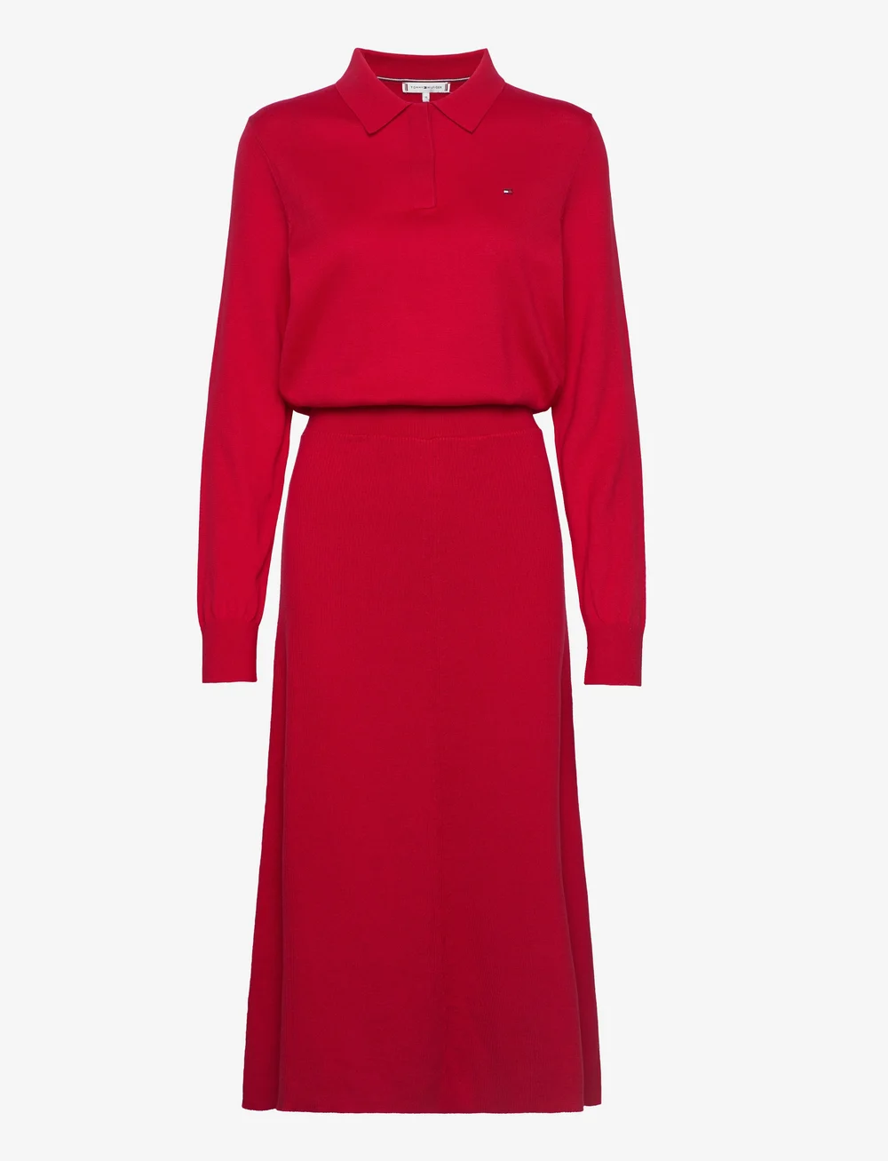 Tommy Hilfiger Polo Swtr Knee Dress Ls Midi dresses Boozt