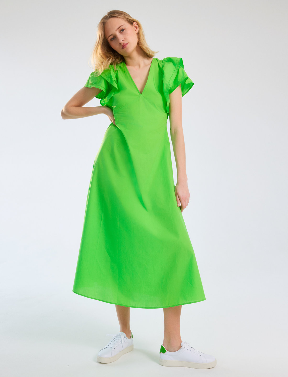 Tommy Hilfiger Co Sateen Frill Dress Slvls Midi dresses Boozt