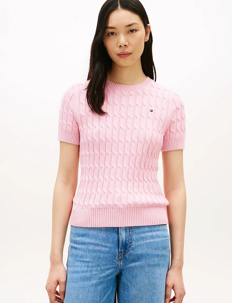 Tommy Hilfiger - CO CABLE MID GG SS C-NK SWT - pullover - classic pink - 0