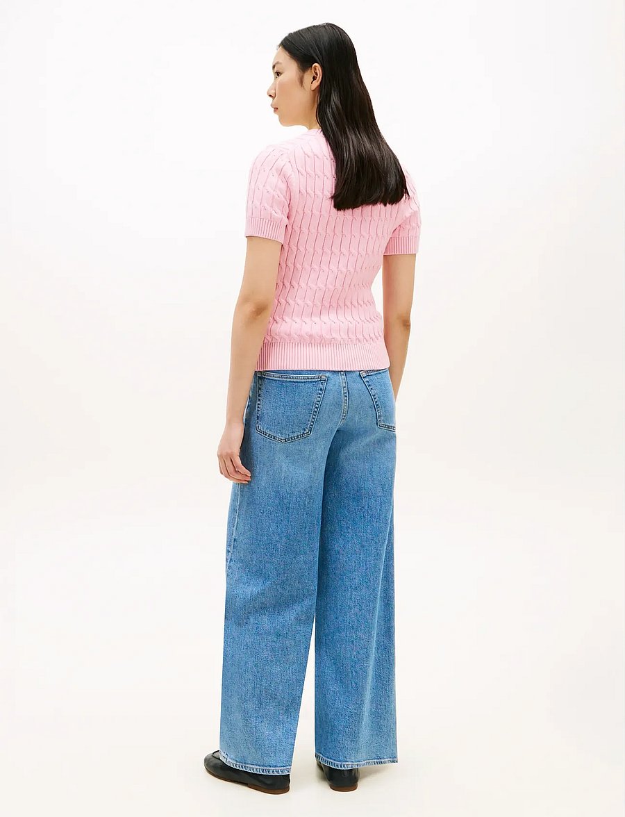 Tommy Hilfiger - CO CABLE MID GG SS C-NK SWT - pullover - classic pink - 3