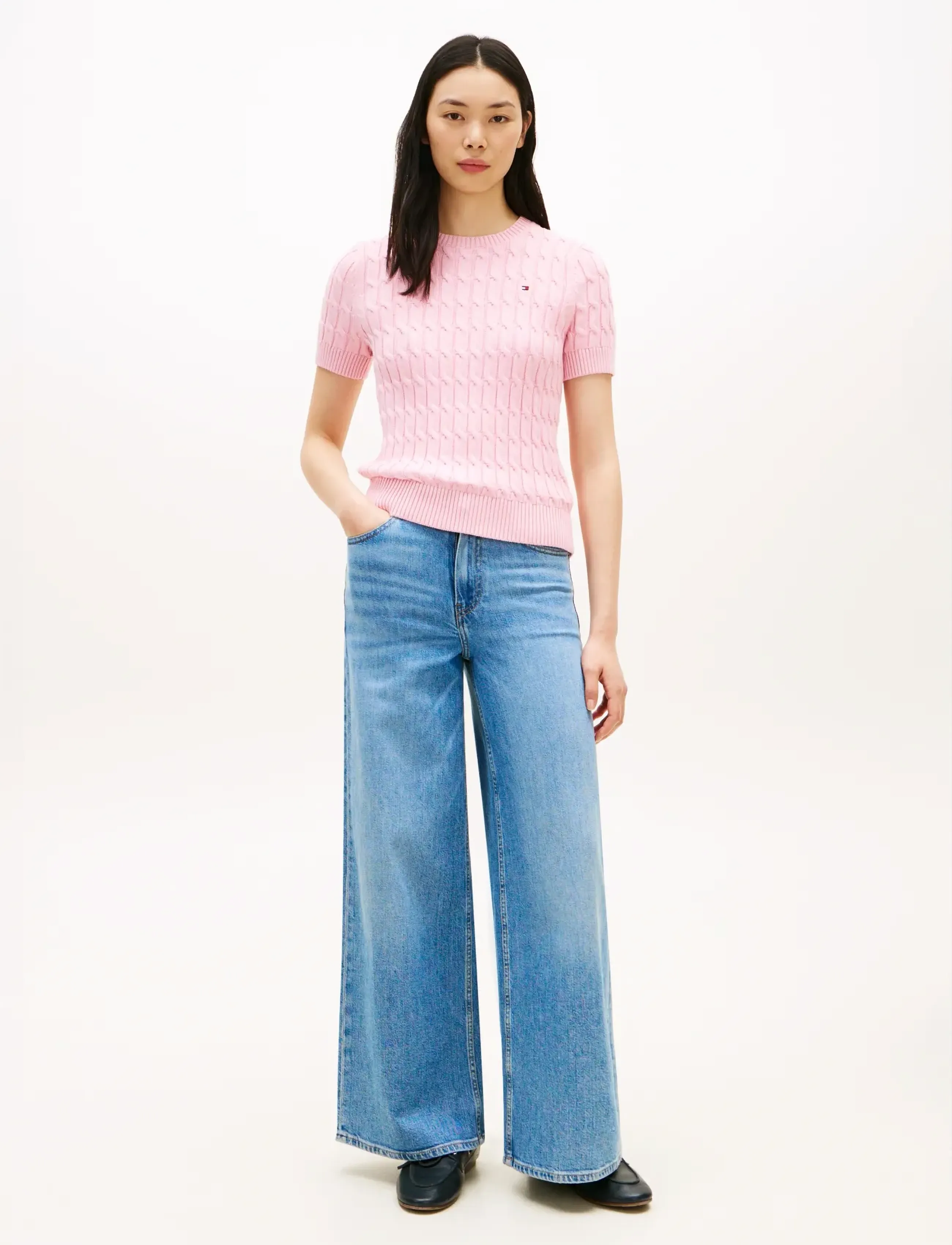 Tommy Hilfiger - CO CABLE MID GG SS C-NK SWT - pullover - classic pink - 4