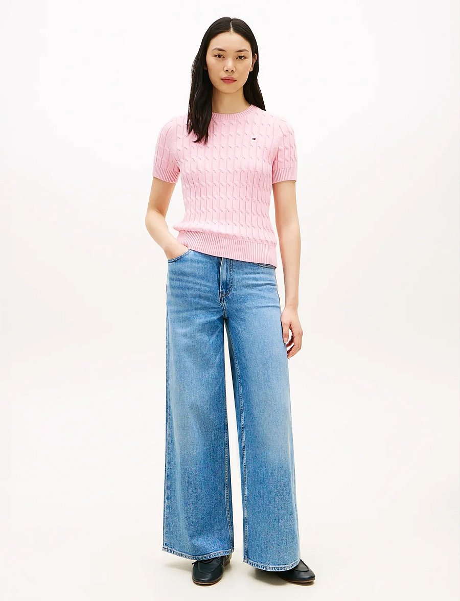 Tommy Hilfiger - CO CABLE MID GG SS C-NK SWT - pullover - classic pink - 4