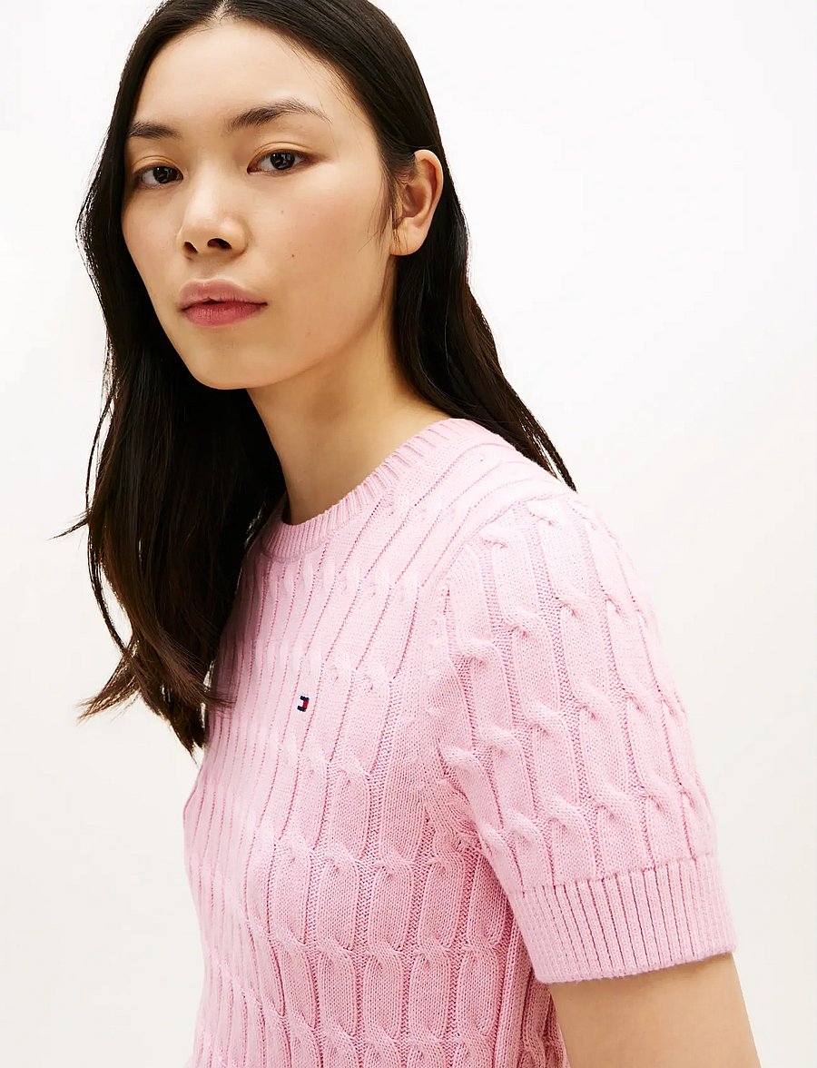 Tommy Hilfiger - CO CABLE MID GG SS C-NK SWT - pullover - classic pink - 5