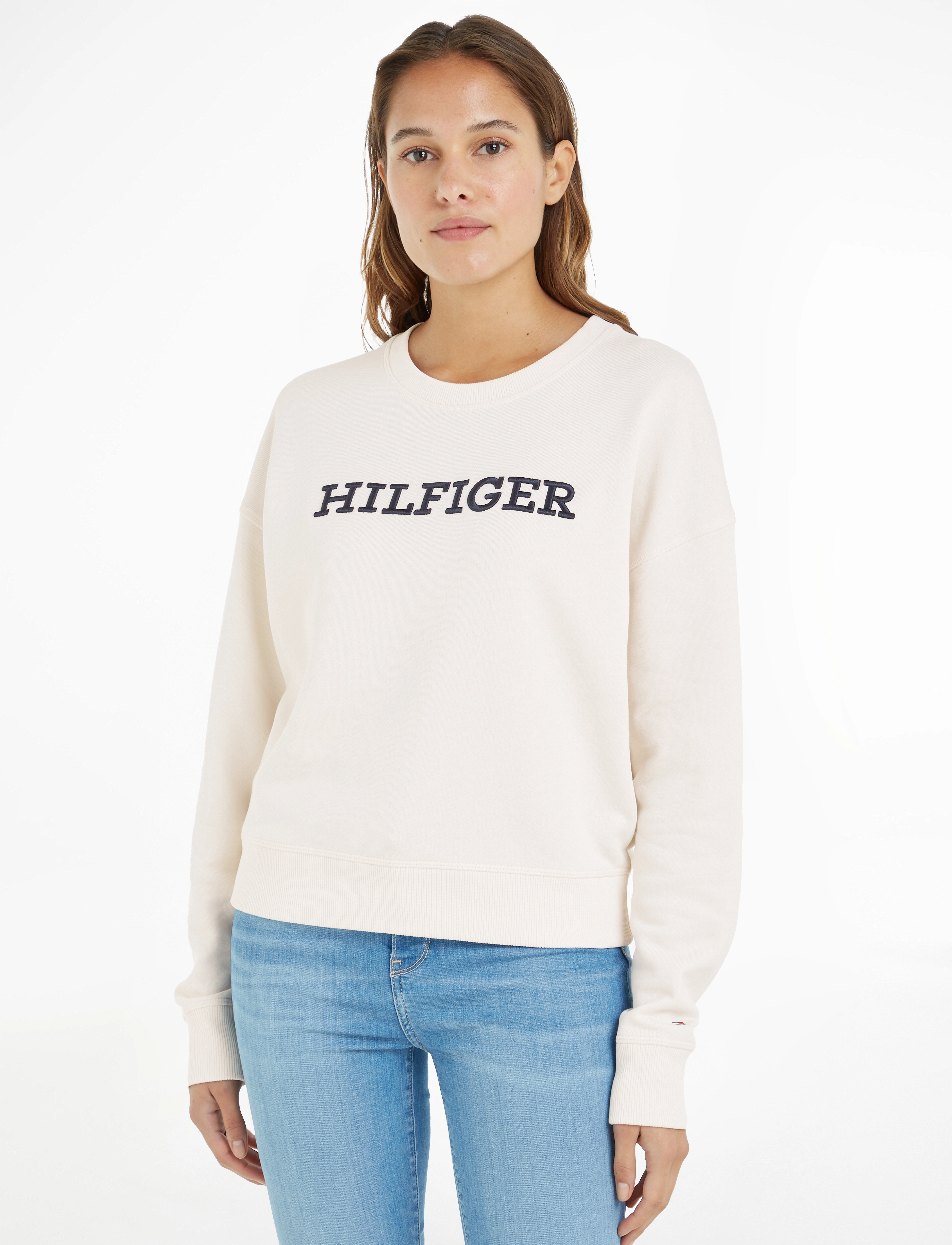 Tommy Hilfiger - REG MONOTYPE EMB SWEATSHIRT - weathered white - 1