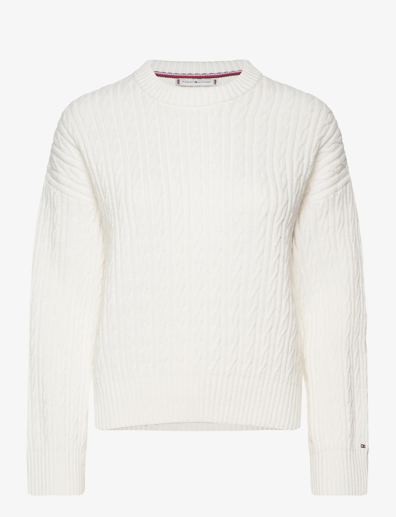 Tommy Hilfiger - CABLE ALL OVER C-NK SWEATER - neulepuserot - ecru - 0