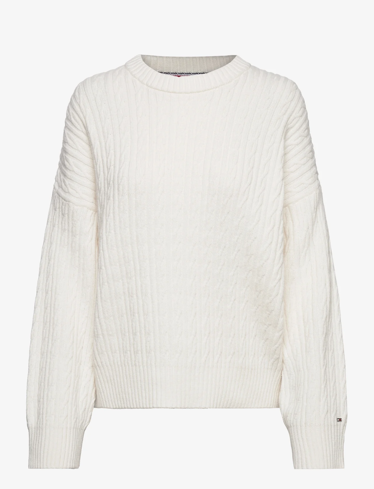 Tommy Hilfiger - CABLE ALL OVER C-NK SWEATER - jumpers - ecru - 0