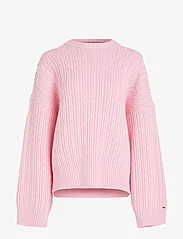Tommy Hilfiger - CABLE ALL OVER C-NK SWEATER - džemperiai - iconic pink - 0